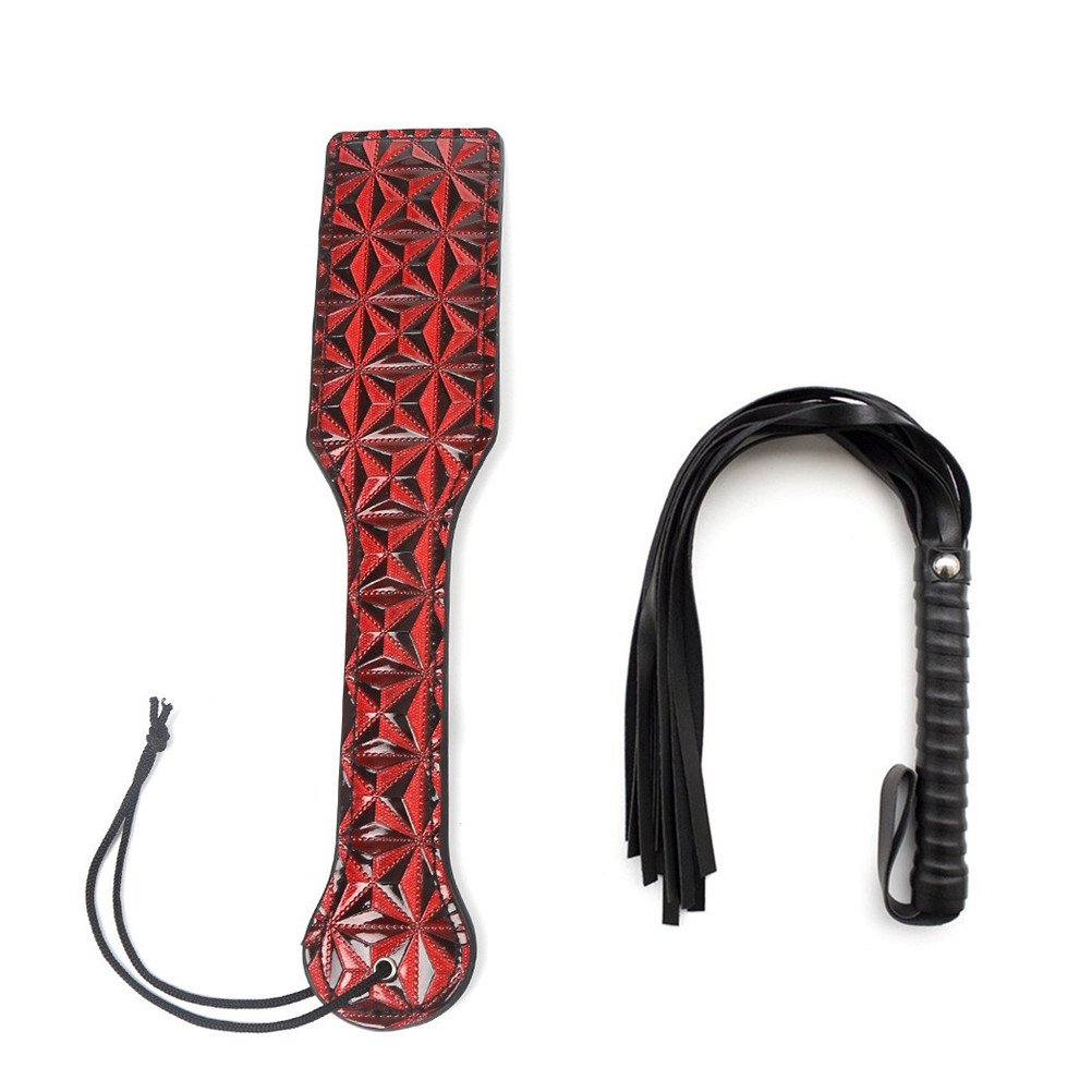 xwanli Leather Whip with Paddle Horse Crop HENS Night Party Fancy Dress Up Costume Cosplay Accessories