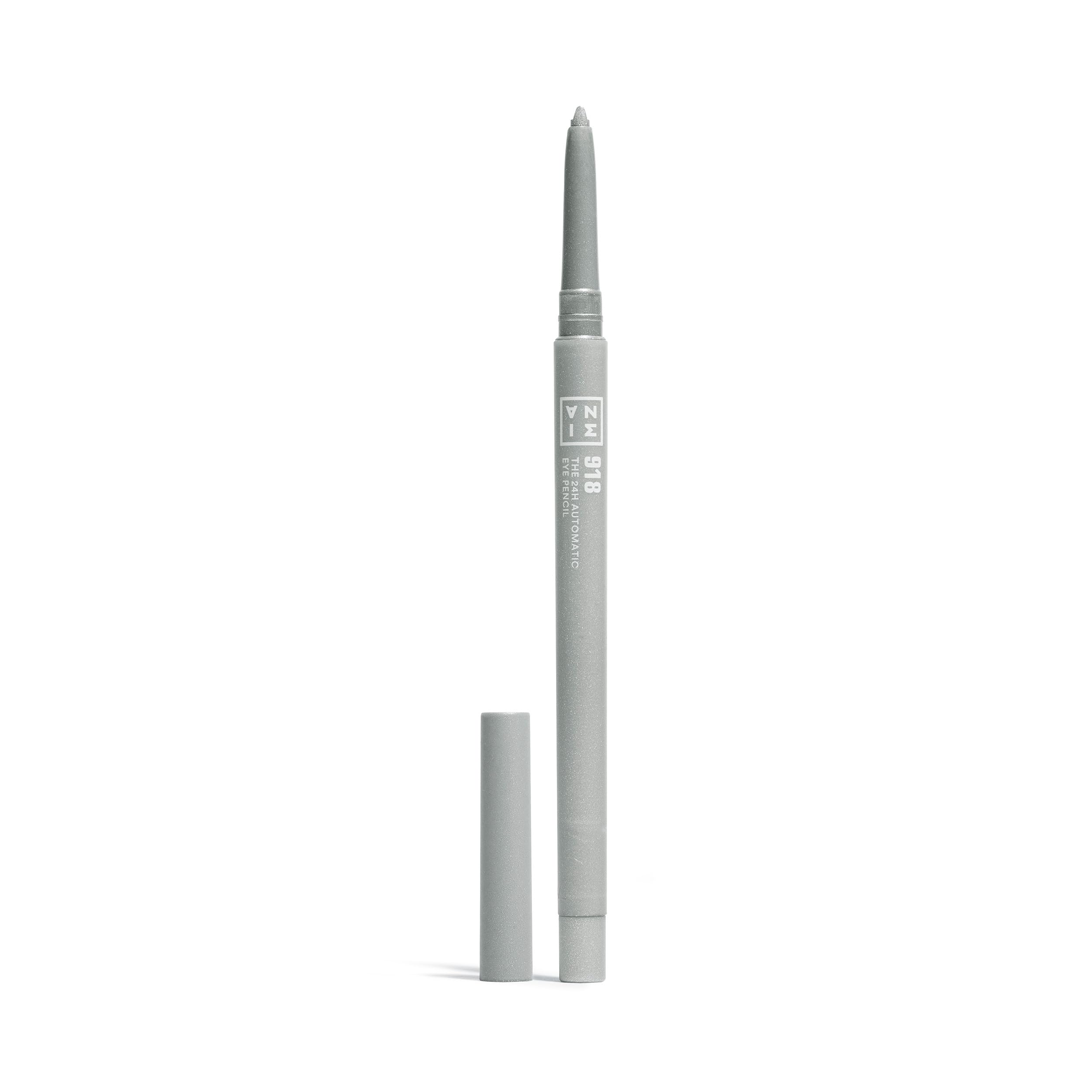 3INA MAKEUP - The 24h Automatic Eye Pencil 918 - Steel Silver - Creamy Long Lasting Eyeliner Waterproof - Sharpener & brush