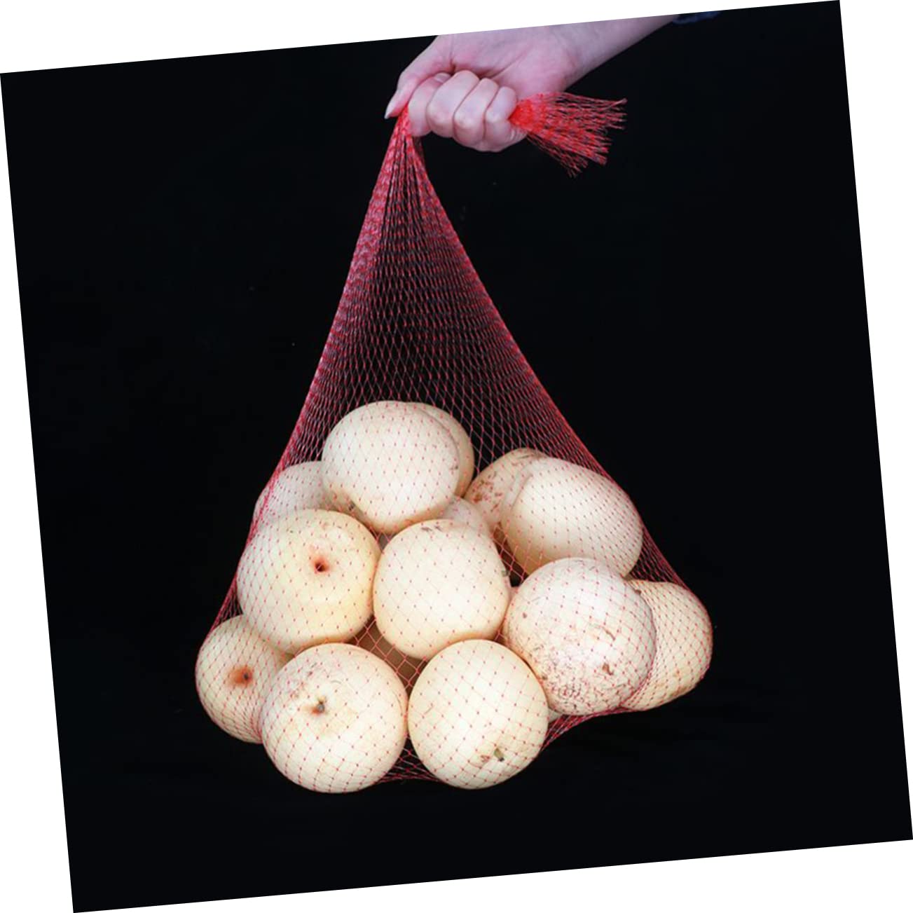 Alipis 100 Piezas Bolsa de Compras de Frutas Bolsas de de Malla Bolsas de Malla Neta de Frutas y Verduras Compras netas de plástico de Red Mesh Bag Rojo
