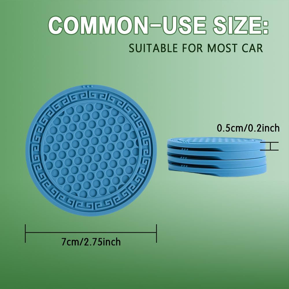 4PCS Car Cup Coaster Universal Auto Non-Slip Cup Holder Flexible Silicone Car Cup Pad Durable Grid Car Cup — view 4