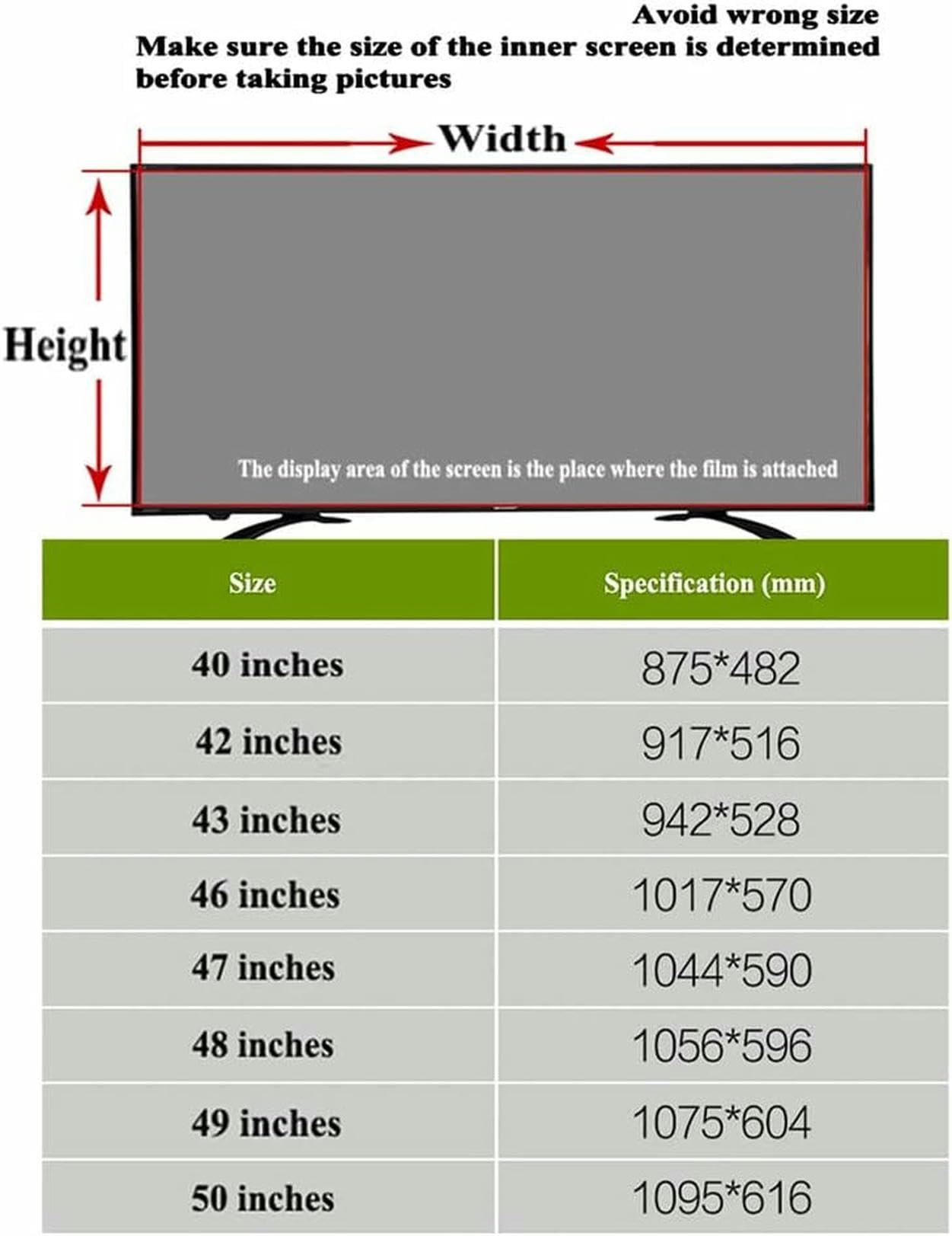 protector de pantalla para televisor, For filtro interior y exterior de 40 a 50 pulgadas que bloquea la(47 Inches(1044x590mm))