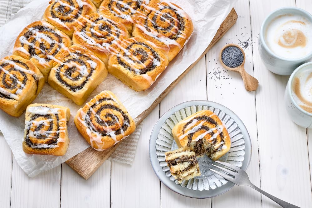 Dr. Oetker Mohn Back, 8er Pack backfertige Mohn-Zubereitung aus Blaumohn zum Backen und Dekorieren, 8 x 250 g Mohnfüllung für Kuchen und Desserts