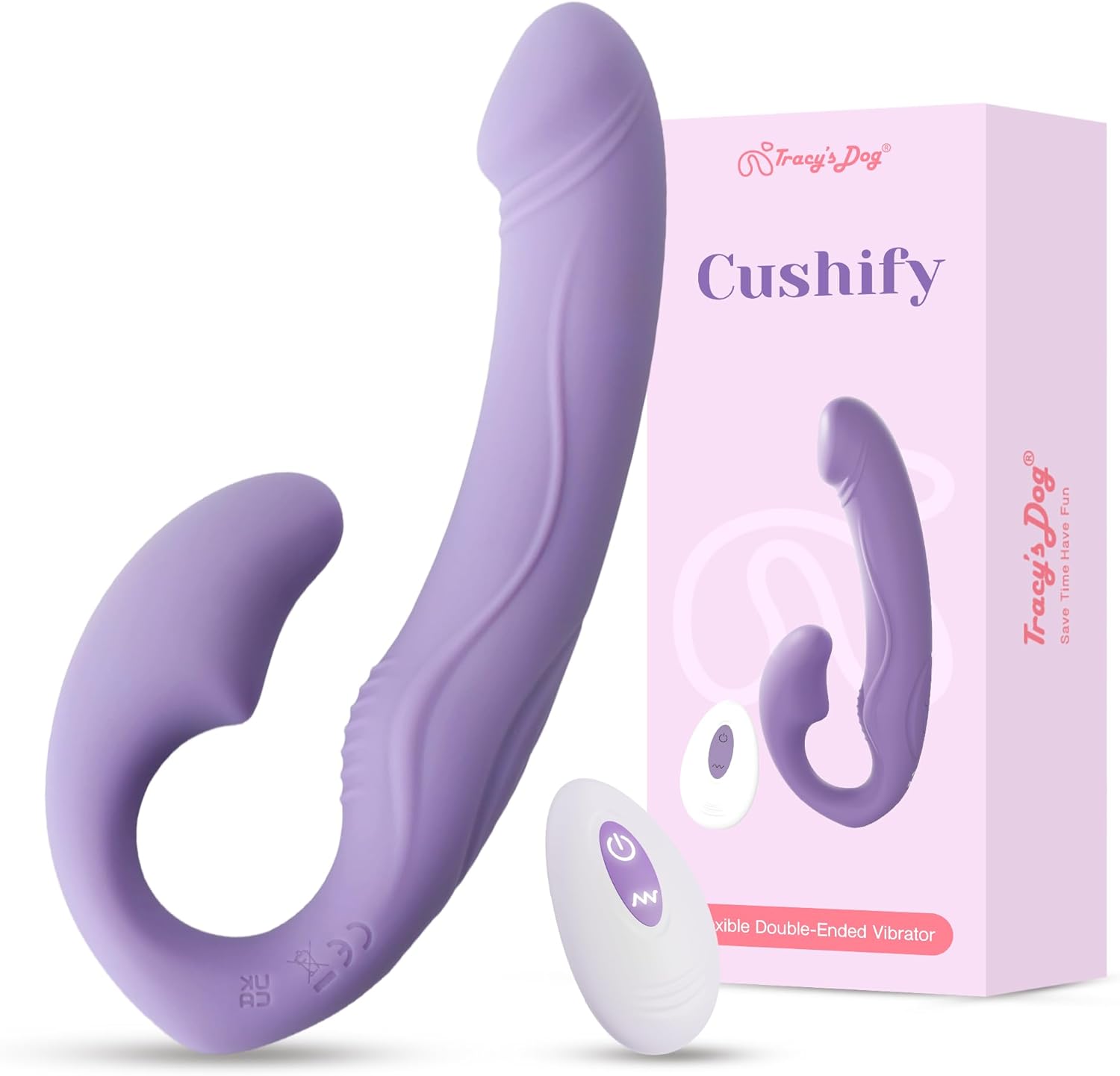 Tracy's Dog Strapless Strap-On Dildo Female Sex Toys, Velvety-Soft Double-Ended Anal Dildos, 10 Vibrations, Remote Control, Wearable G-Spot Vibrator Adult Toys for Women Lesbians & Couples (Cushify)