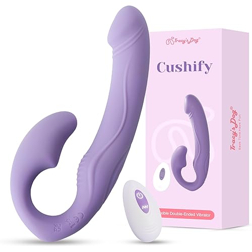 Tracy's Dog Strapless Strap-On Dildo Female Sex Toys, Velvety-Soft Double-Ended Anal Dildos, 10 Vibrations, Remote Control, Wearable G-Spot Vibrator Adult Toys for Women Lesbians & Couples (Cushify)