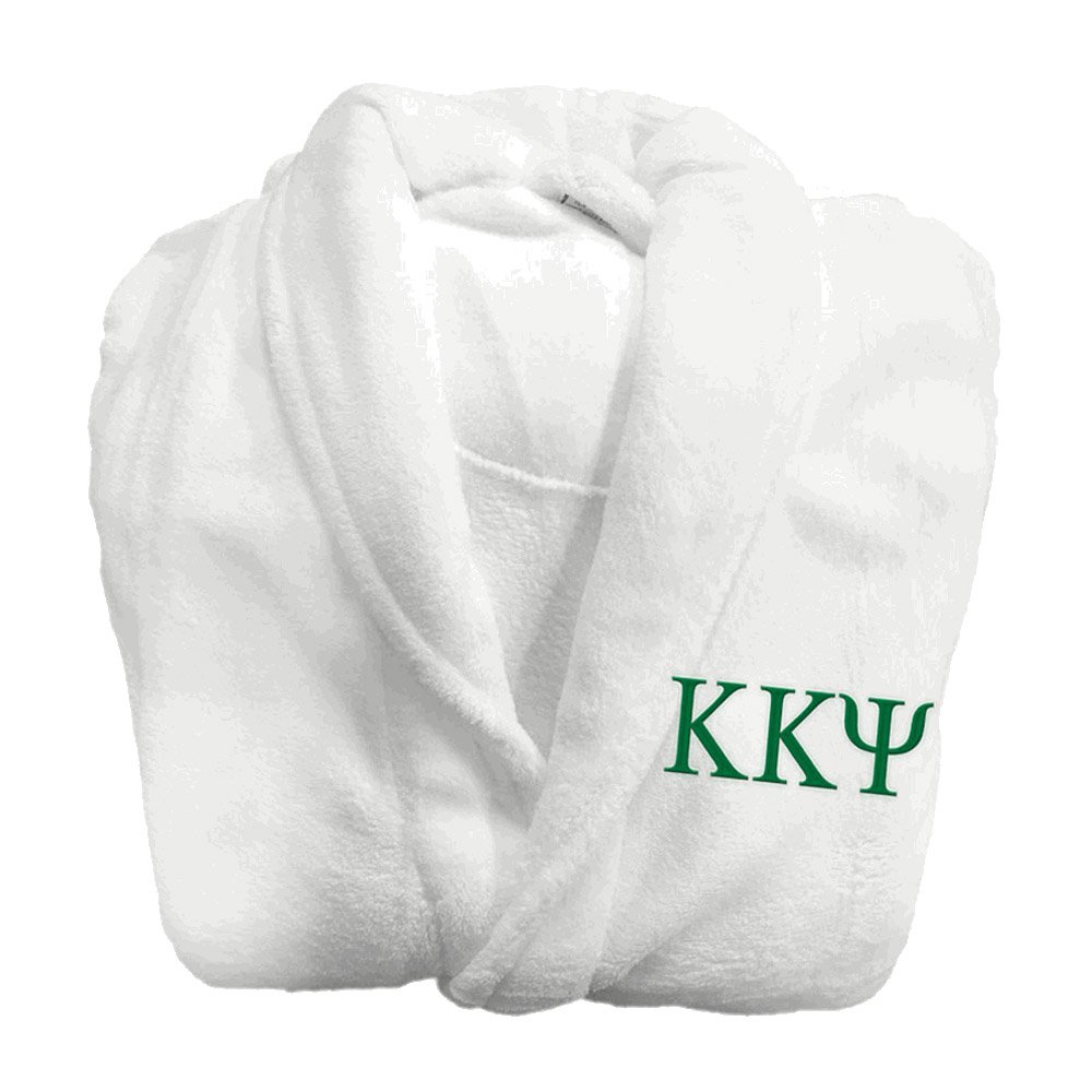 Greekgear Kappa Kappa Psi Fraternity Lettered Bathrobe White