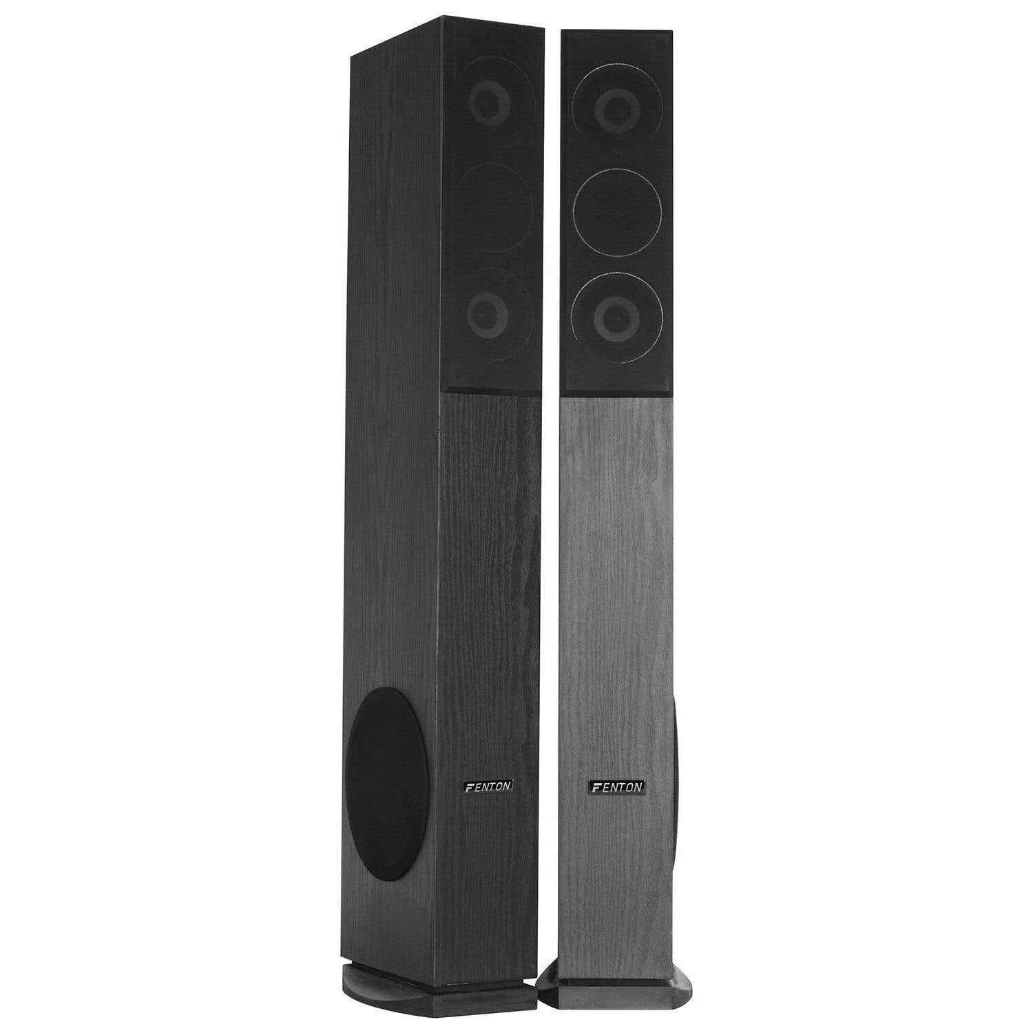 Fenton SHFT52B Paire Enceintes Colonne HiFi Design - Noires, Max 500 Watts, Enceinte Colonne HiFi 3 Voies, SPL 88 DB, 20 Hz à 20 kHz, Son Haute-fidélité, Enceinte Colonne Bois Home Cinema
