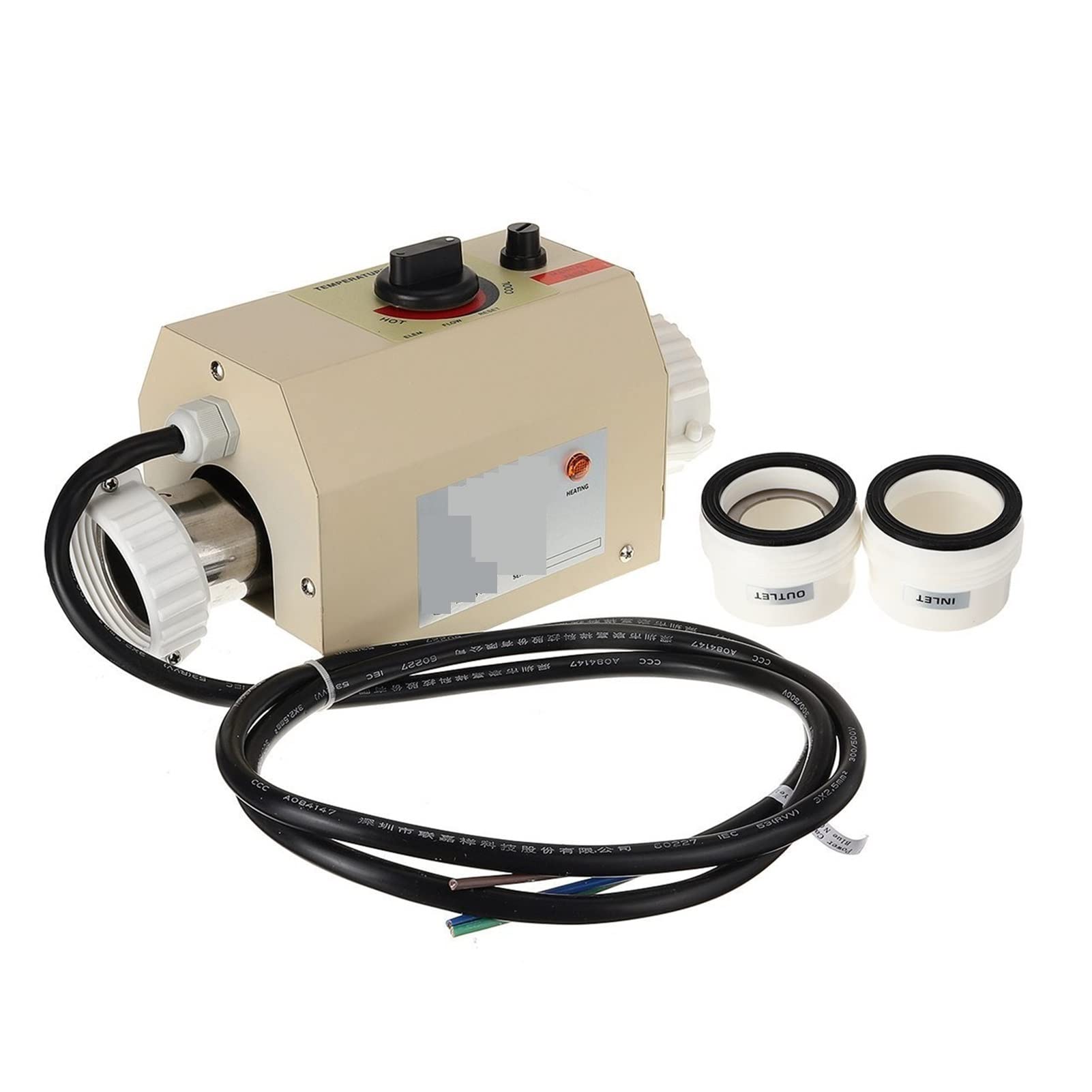 Chauffe-eau de Piscine, Piscine électrique Piscine à eau du chauffage SPA Chauffage de chauffage du bain à bain à remous chauffant for le bain chaud extérieur Spa 3,3 kW