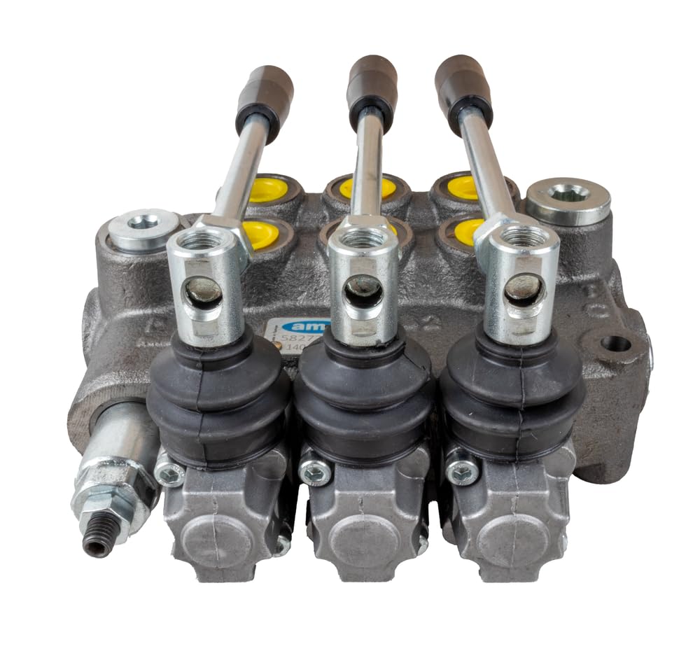 Distributeur hydraulique Ama Basic pour tracteurs 3/8" et à 3 leviers : Distributeur hydraulique double effet avec rappel par ressort, Débit 40 L/min, Pression maximale 180 bar