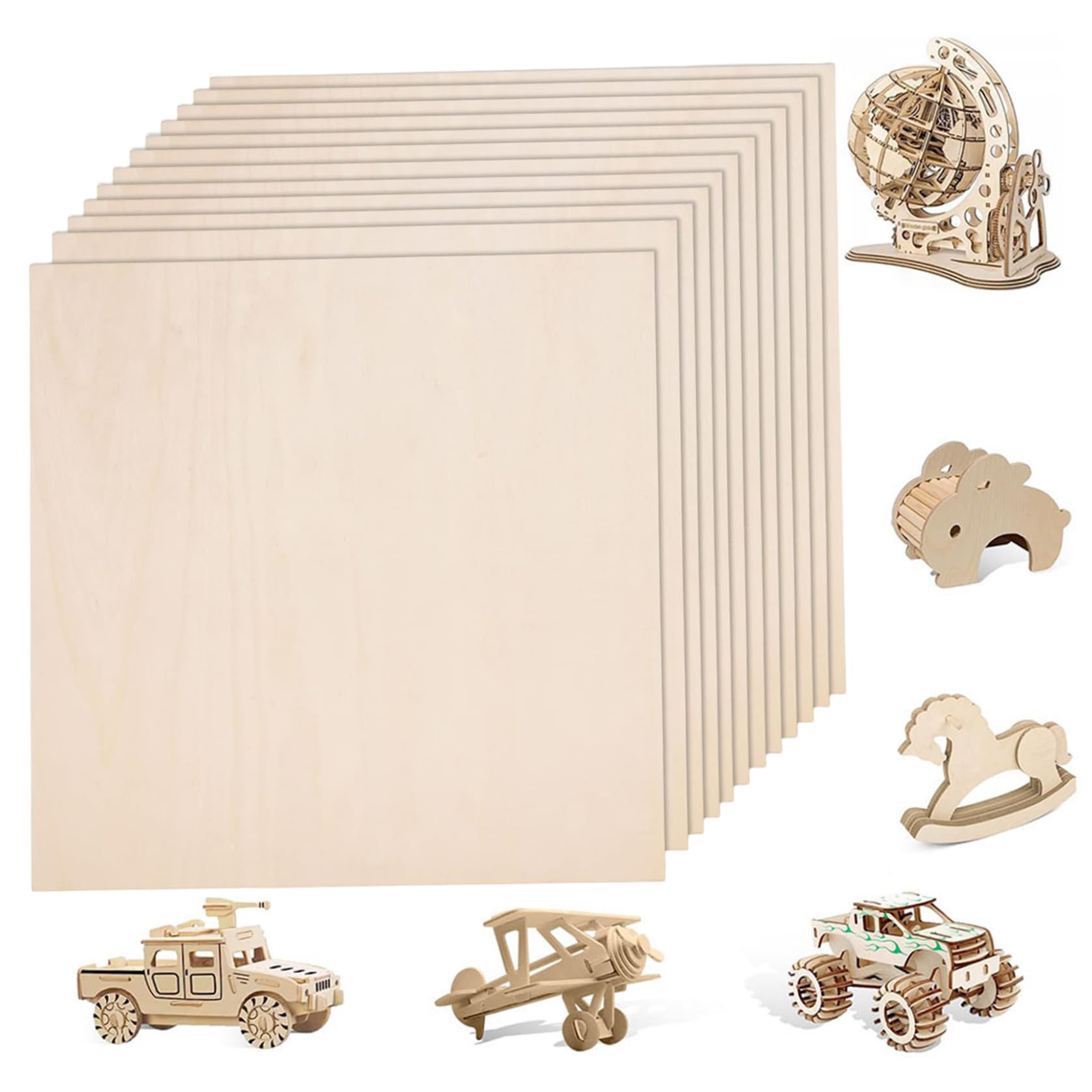 Feuilles de tilleul 30,5x30,5 cm Lot de 12 plaques de contreplaqué fin de 2 mm pour bricolage