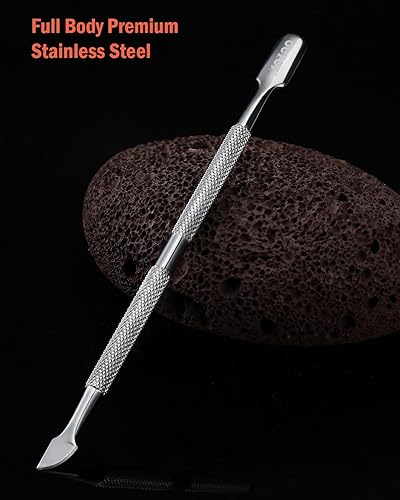 Miniatura 7 de BEZOX Empujador de cutículas, barra de cutícula de acero inoxidable y herramienta removedor de esmalte de uñas de gel UV, herramienta profesional de