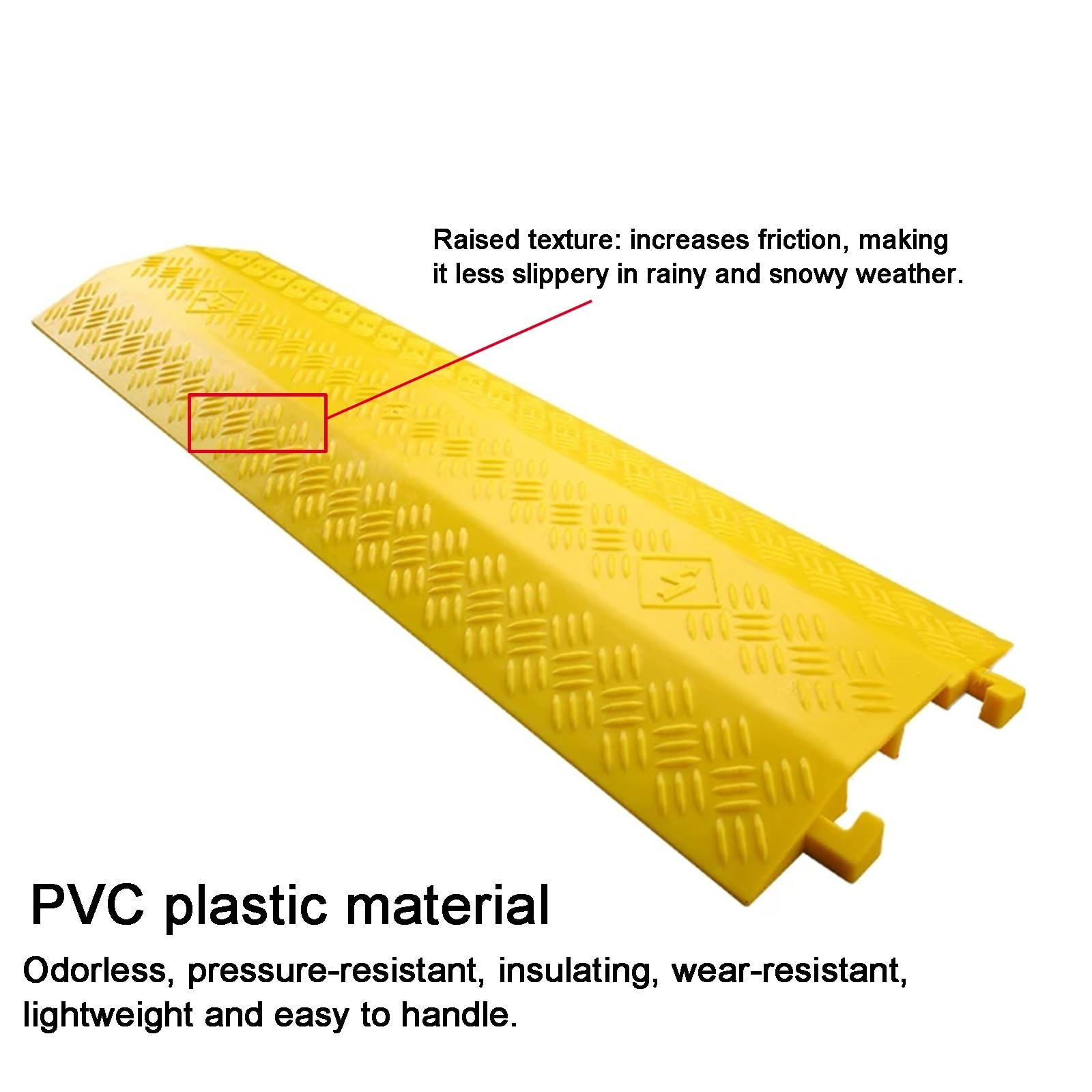 Pasacables Suelo de PVC, Canaleta Cables Suelo de 2 Canales, Capacidad de 300 kg, para Ocultar/mangueras/tuberías, Uso en Interiores