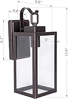 Vista 6 de LIT-PaTH Farol de pared para exteriores del atardecer al amanecer, aplique de pared como accesorio de iluminación de porche, base mediana E26 máximo