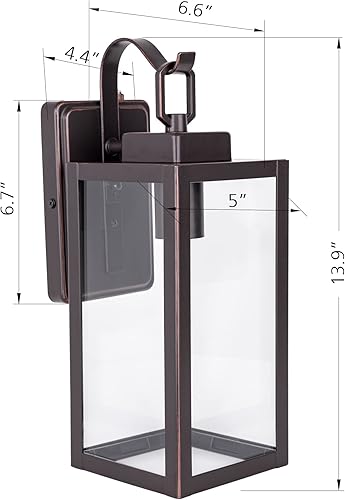 Miniatura 6 de LIT-PaTH Farol de pared para exteriores del anochecer al amanecer, aplique de pared como accesorio de iluminación de porche con una base E26 máximo