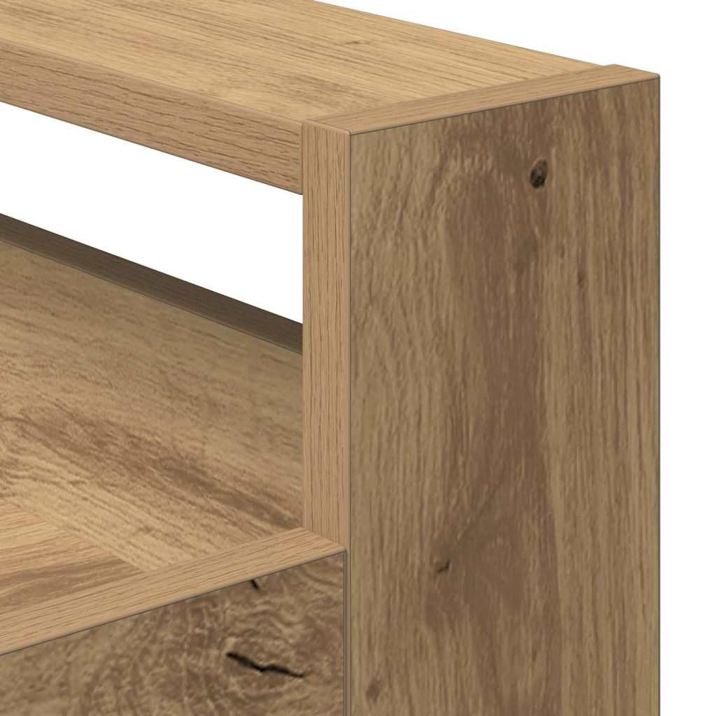 Carrito de cocina de roble Artisan, 60 x 45 x 80 cm, de madera con 4 ruedas, carrito de cocina móvil, carrito de servicio y estantería, ahorra espacio, ideal como isla de cocina