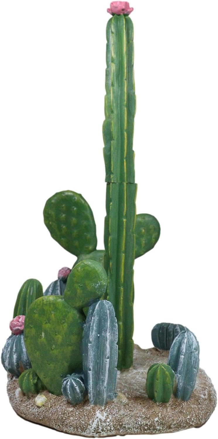Ebros Gift Rustic Western Desert Forest Saguaro Cactus Cacti Paper Towel Holder Stand 13.75" Tall Cabin Lodge Kitchen Bathroom Home Decor Accent