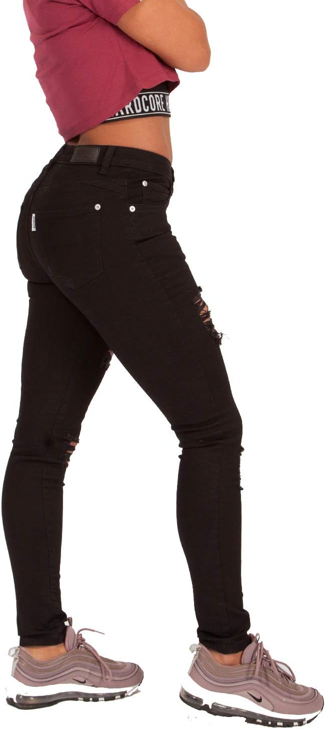 Hardcore Ladies Cotton Rich Soft Touch High or Mid Rise Denim Skinny Jeans 5 61s3YiqMyeL. AC SL1500