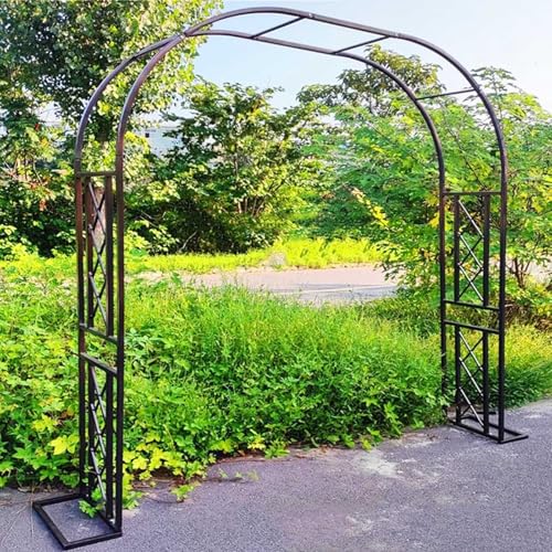 Arche De Jardin En Métal Arche Rosier De Robuste Pour Plante Grimpante Largeur 140-340cm Hauteur 230cm Large Arceau À Rosier Robuste Pour Grimper, Vignes Et Plantes, Mariage, Décoration De Fête(Brown,