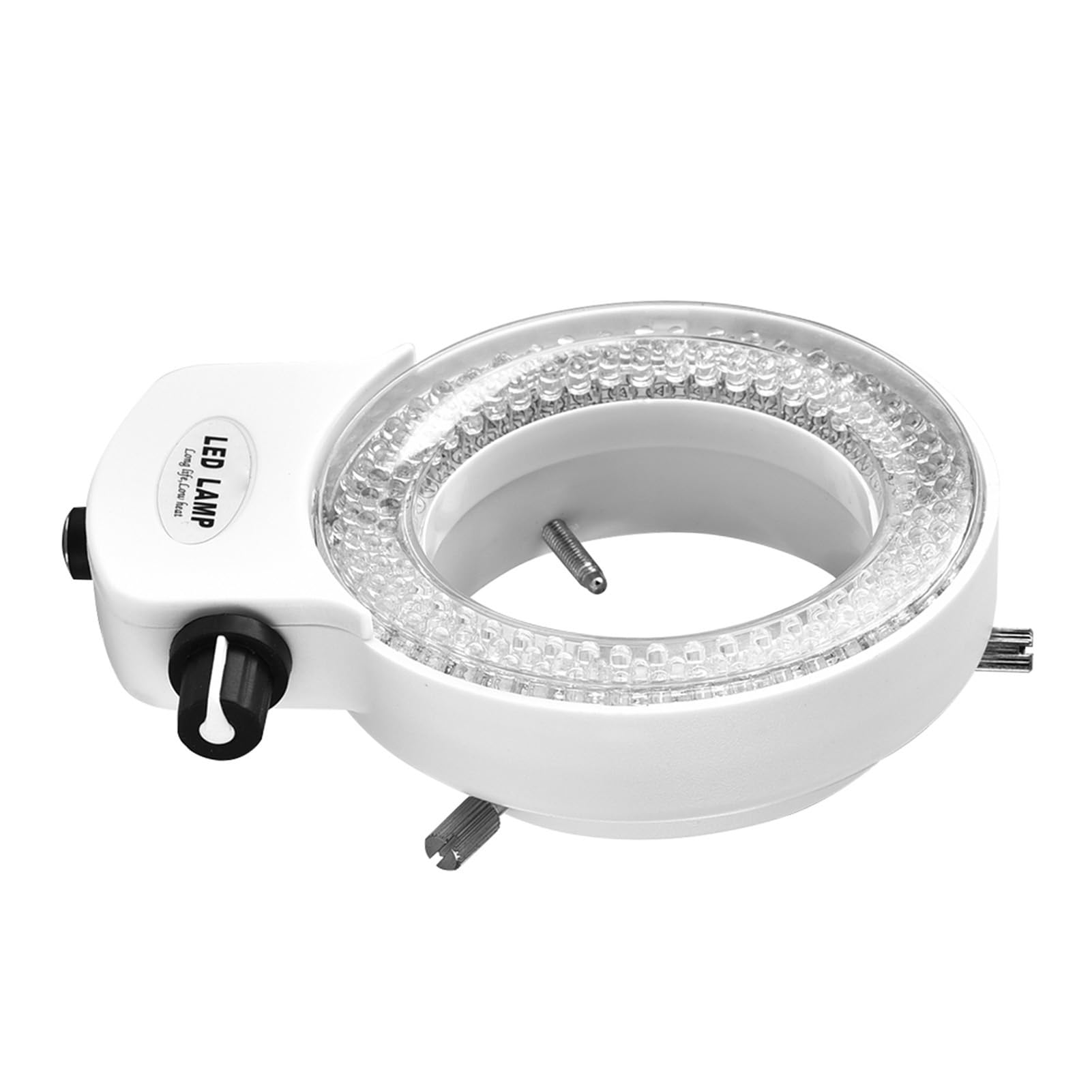 LED Ringlichtlampe, 144 LED Perlen Beleuchtung, Einstellbare Helligkeit Mikroskop Lichtquellen Ringlampe für Stereomikroskope Kameras Zusatzbeleuchtung (White, EU Plug