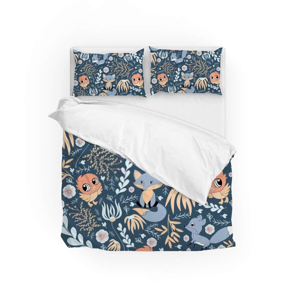 Housse de couette oiseaux 3 pièces pour une chambre nature et cocooning