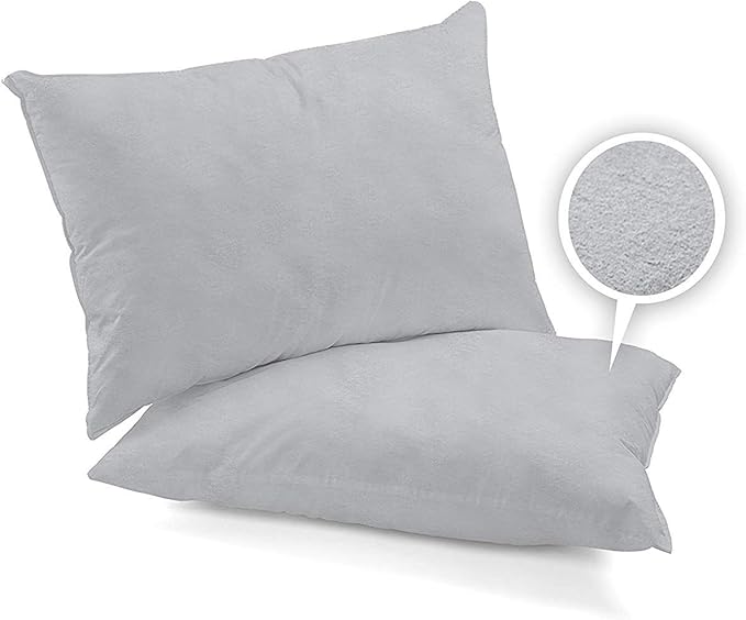 pair of grey brushed cotton pillowcases on pillows