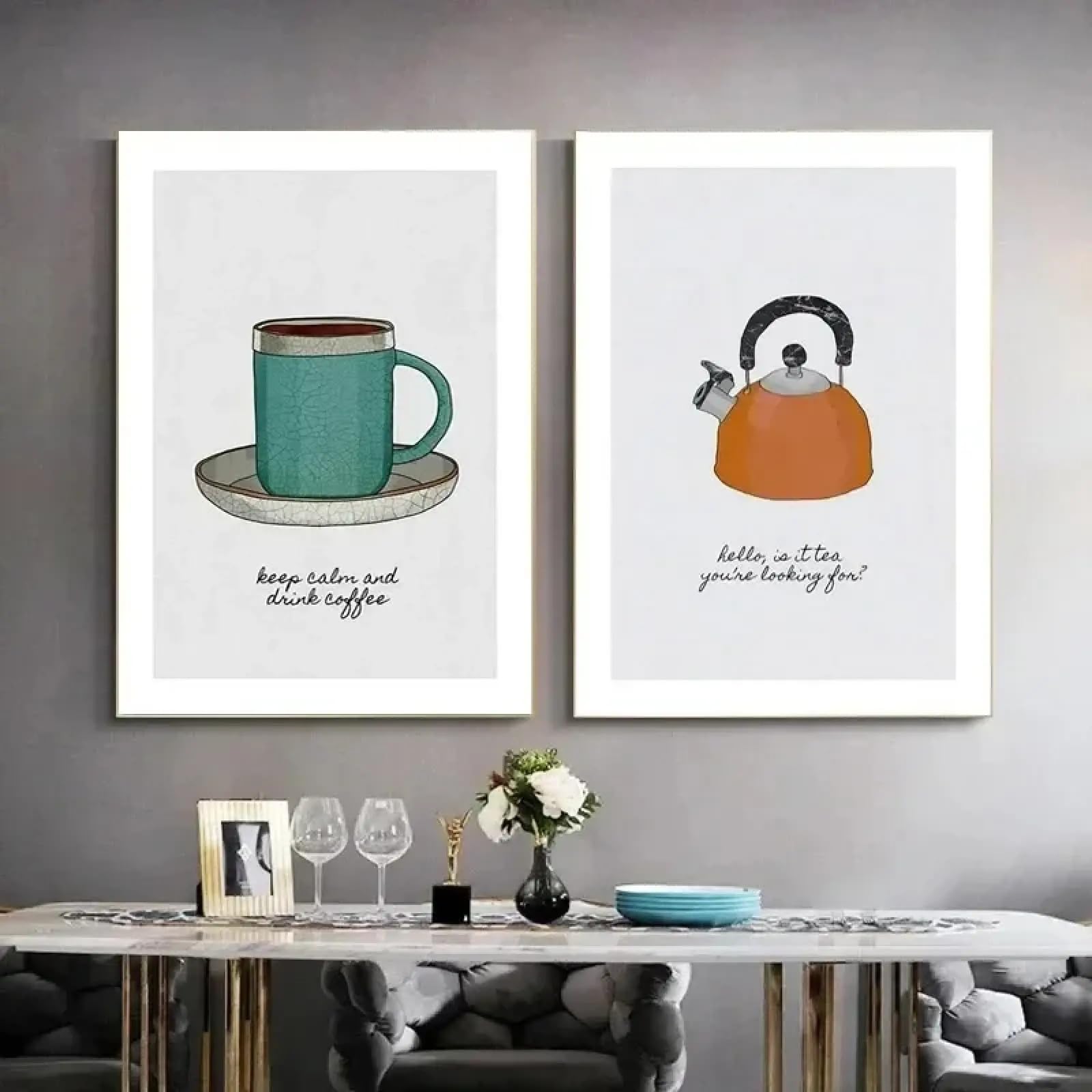 Impression sur toile grille-pain théière avec cadre prête à suspendre - 6