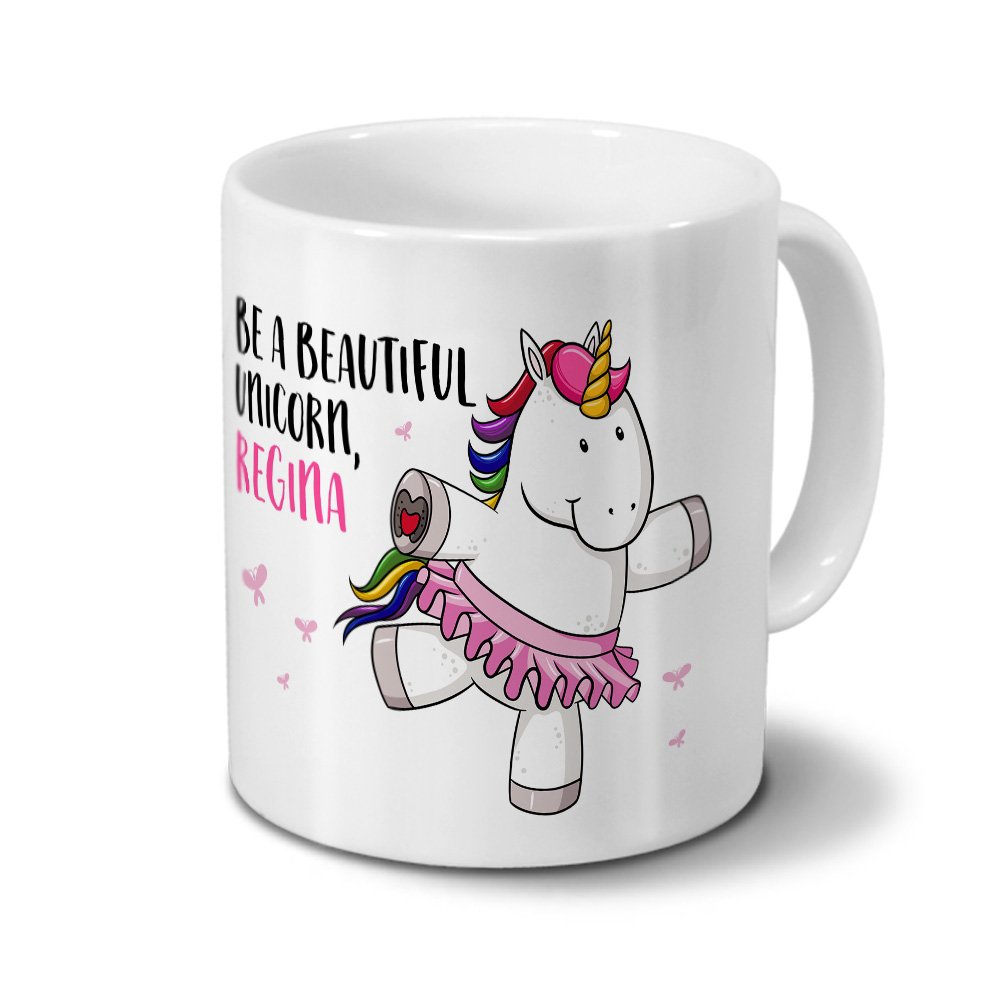 Personalisiert: Tasse Mit Namen Regina – Motiv Color Paint, 200 Ml, Spülmaschinenfest