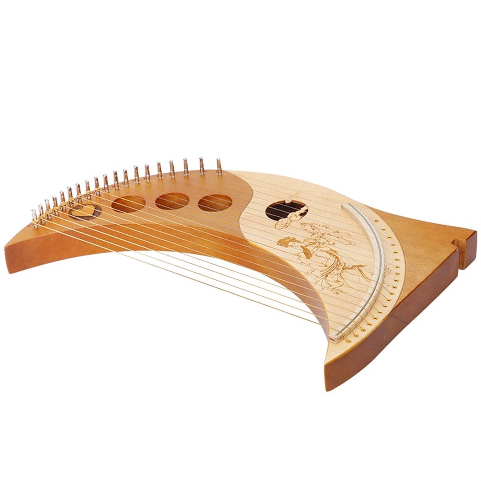 Lyre Harp - Arpa portatile a 19 corde, in legno massiccio, con chiave per accordatura