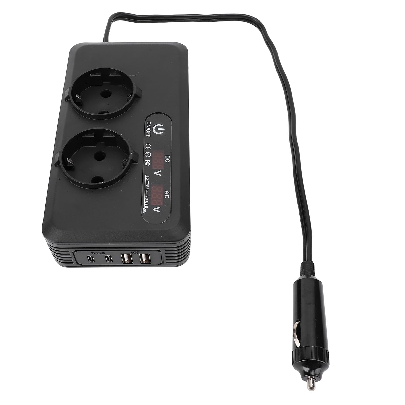 Cryfokt Inversor de Corriente para Coche 200W, Doble Toma de CA