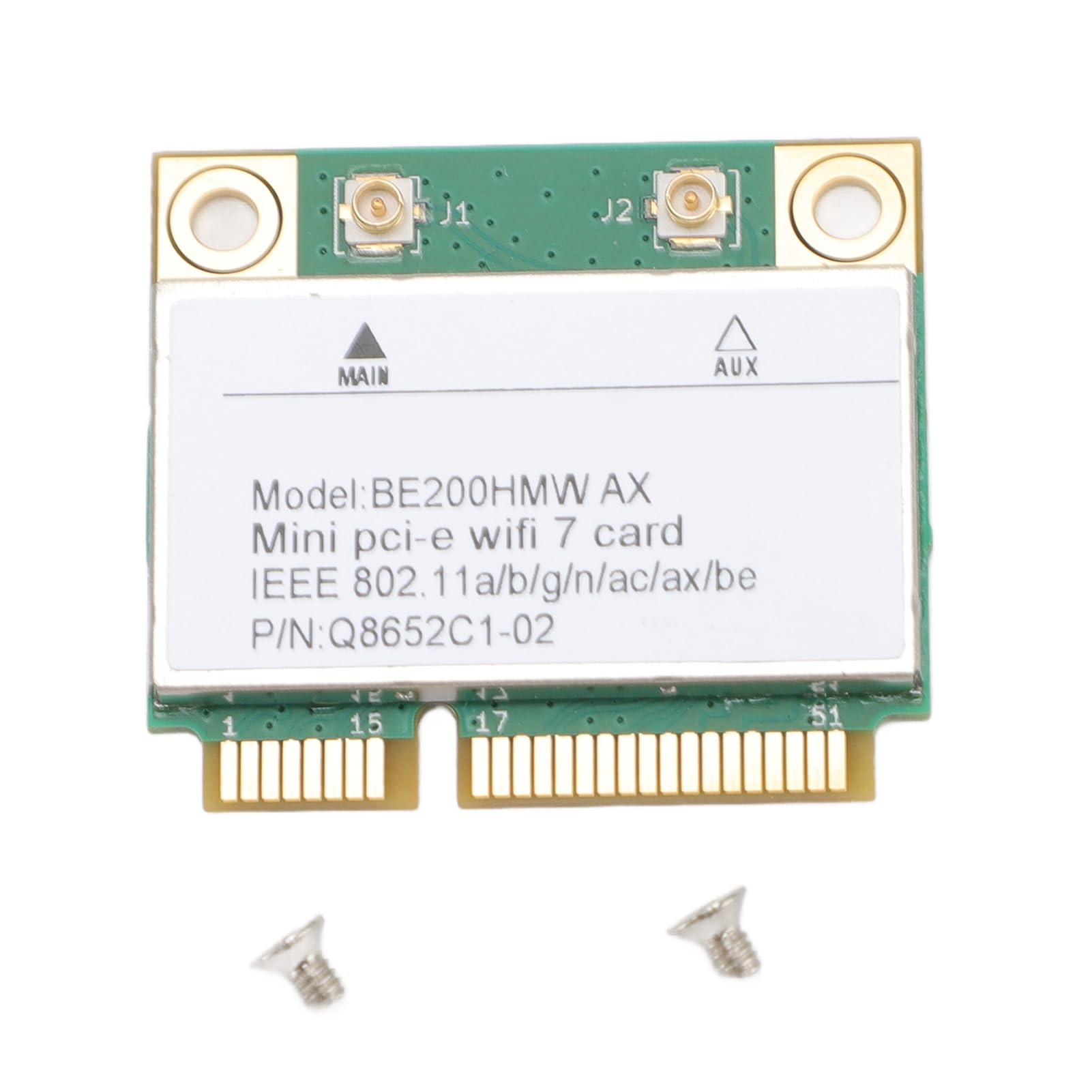 Wisoqu Mini PCI E 7 Card, 8774Mbps 2 Band 2.4G 5G Gigabit Network Card Mini PCIE Interface Adapter with Bluetooth 5.4 BE200HMW for PC C (No Antenna)
