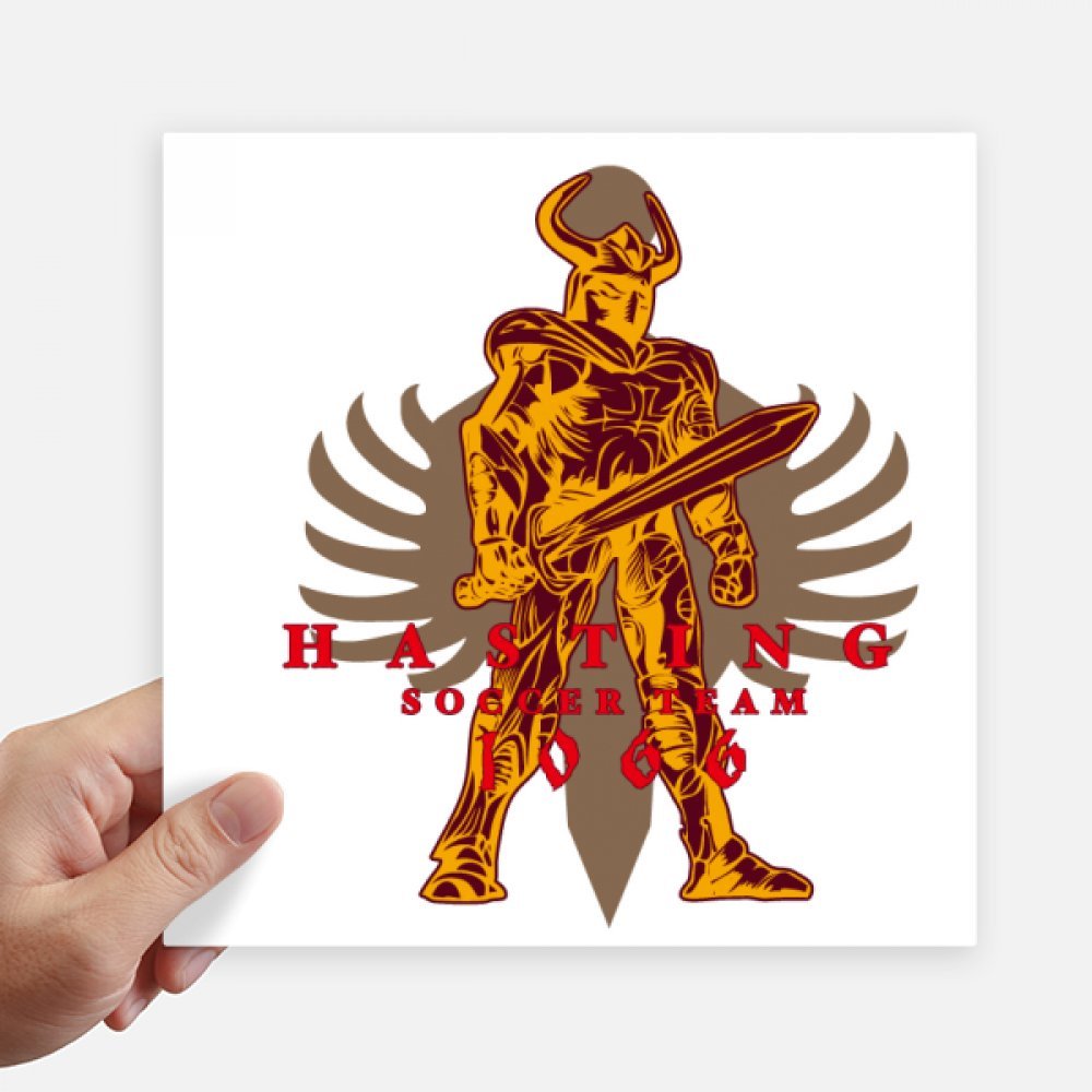 Autocollants guerrier sabre moyen-âge 20cm lot de 4 stickers carrés