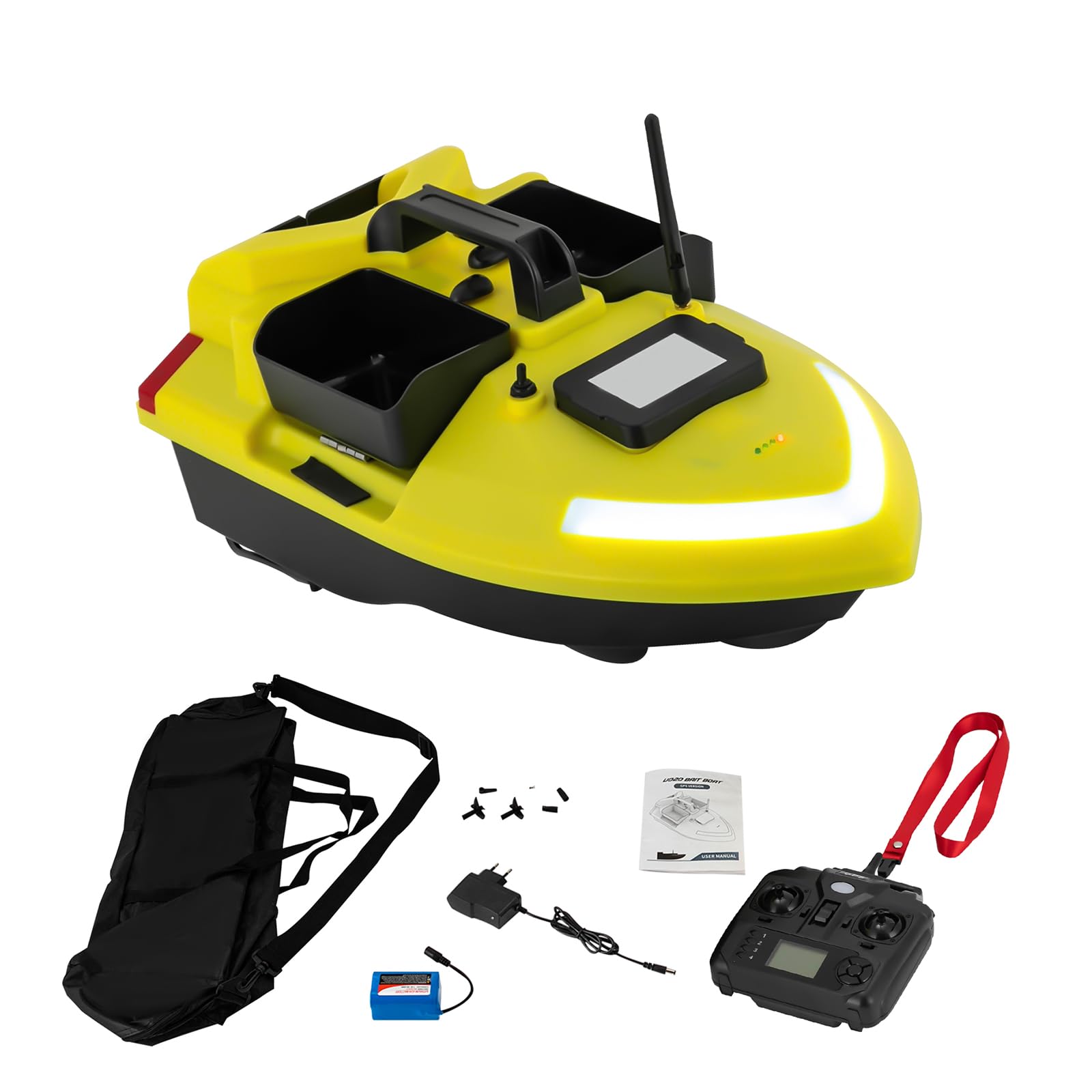Barco de alimentación con mando a distancia de 500 m, con GPS 40