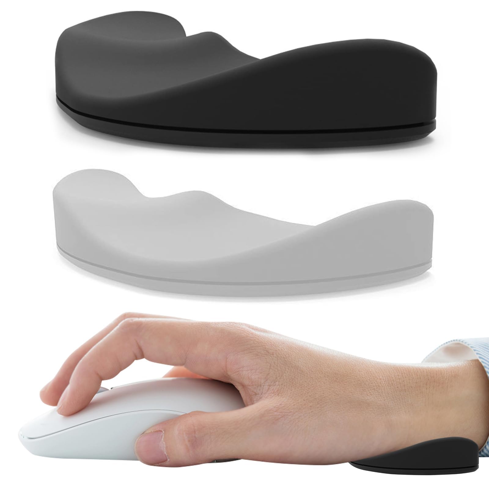 2 PCS,Ergonomic Mouse Pad Wrist Rest Support, Comfortable Keyboard Wrist Rest, Palm Rest for Easy Typing & Pain Relief for Office, Gaming, Computer,Gliding Palm Rest