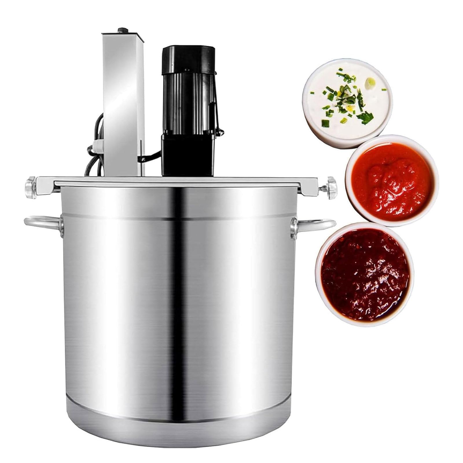 AETEREOS Commercial Automatic Food Mixer,Commercial Mixer, Hot Pot Seasoning Bottom Soup Sauce Stirrer Frying Machine, Stainless Steel Electric Food Mixer, Adjustable Speed 50L
