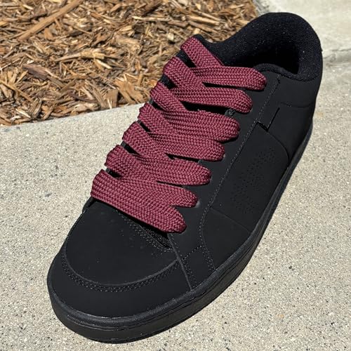 Image of BUCKLE CITY Thick Flat 3 /4 inch Wide Shoelaces Solid Color Strings for All Shoe Types - Chunky Fat Laces for Sneakers, Boots
