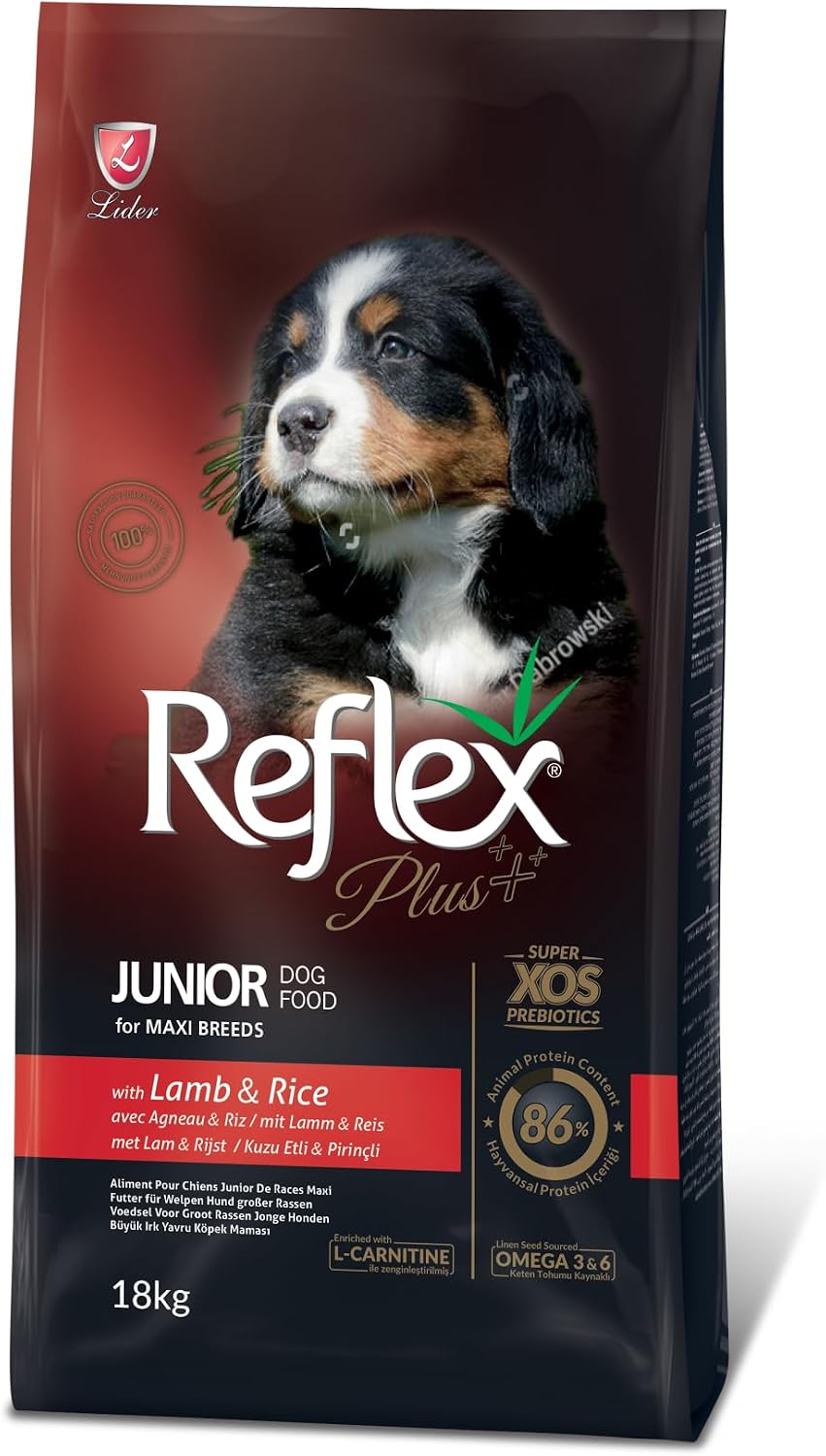 REFLEX PLUS Kuzulu ve Pirinçli Köpek Maması 18 Kg