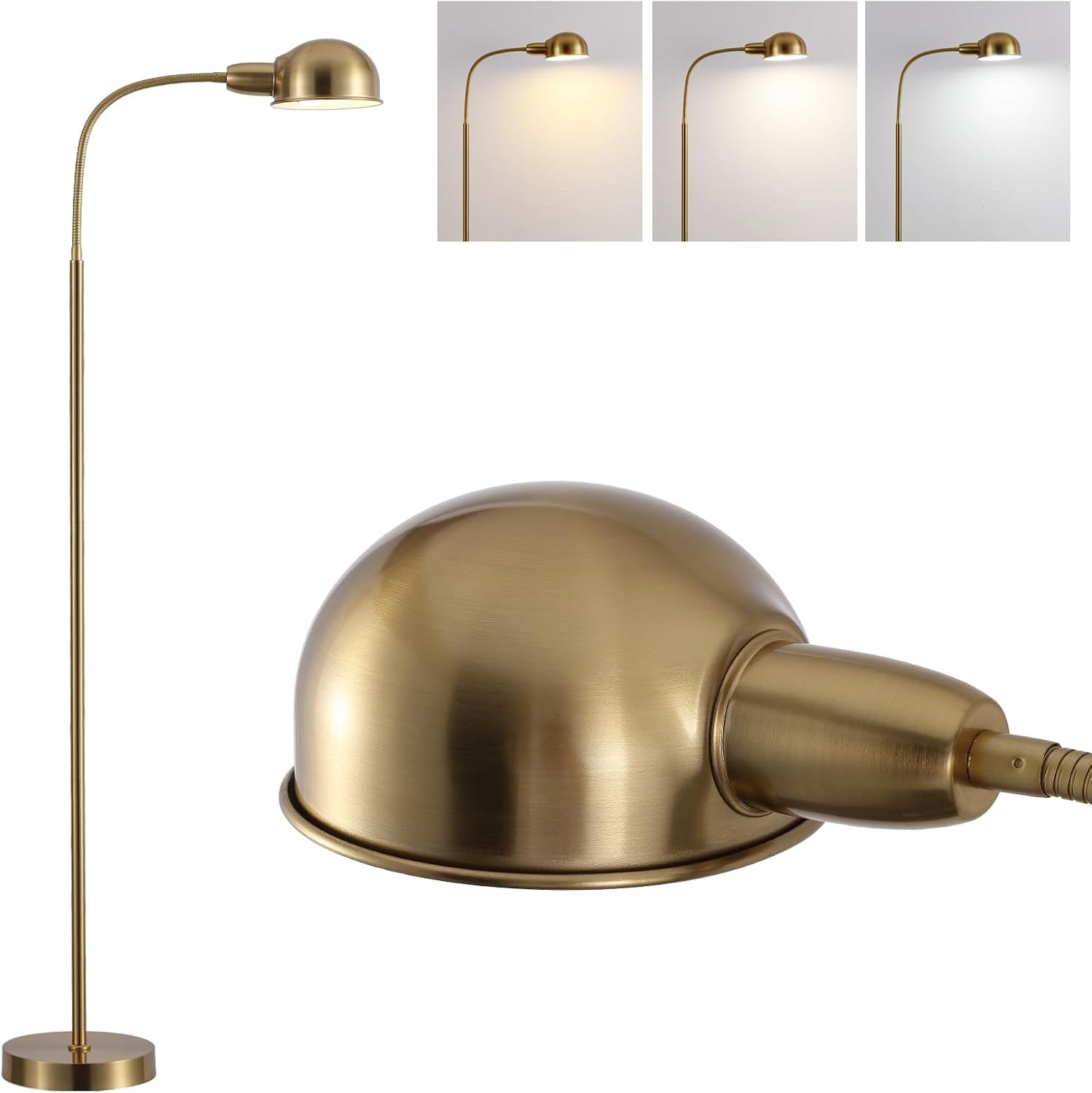 Adjustable Floor Reading Lamp Standing Lamps with Remote Control Gooseneck and Rotatable Shade, Modern for Living Room Bedroom Study Room Office Hotel