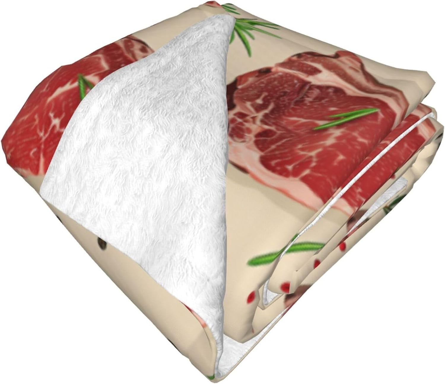 Steak and Herbs Blanket Gifts for Women Men Adults Steak Lovers, Beaf Meat Foods Plush Fleece Throw Blankets, Cozy Soft Warm Bedding Decor for Sofa Living Room Travel 50"x60"
