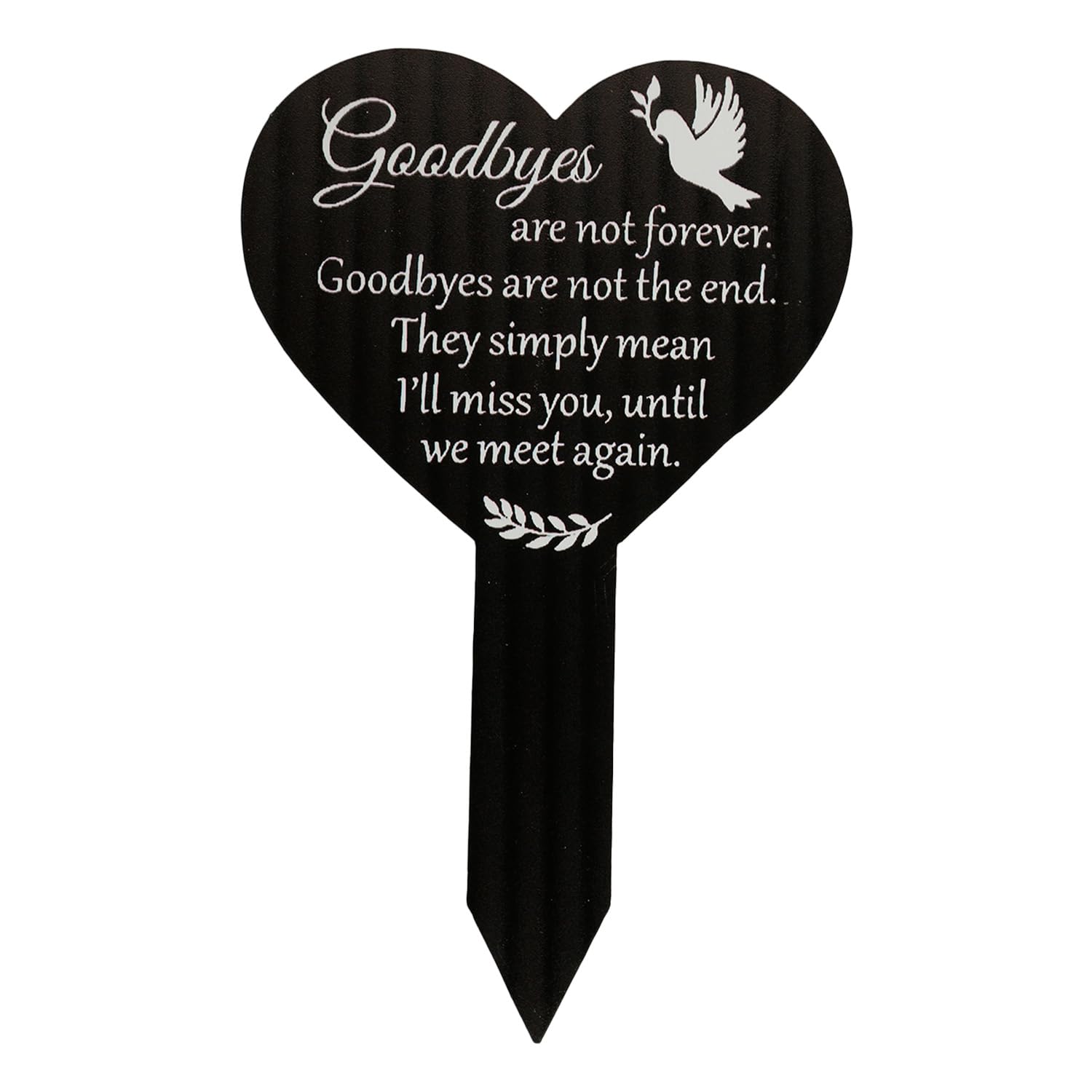 wellrun Garden Memorial Heart Plaque,Waterproof Grave Marker Decoration,Remembrance Stake for Outdoor,Tribute,Plant Marker