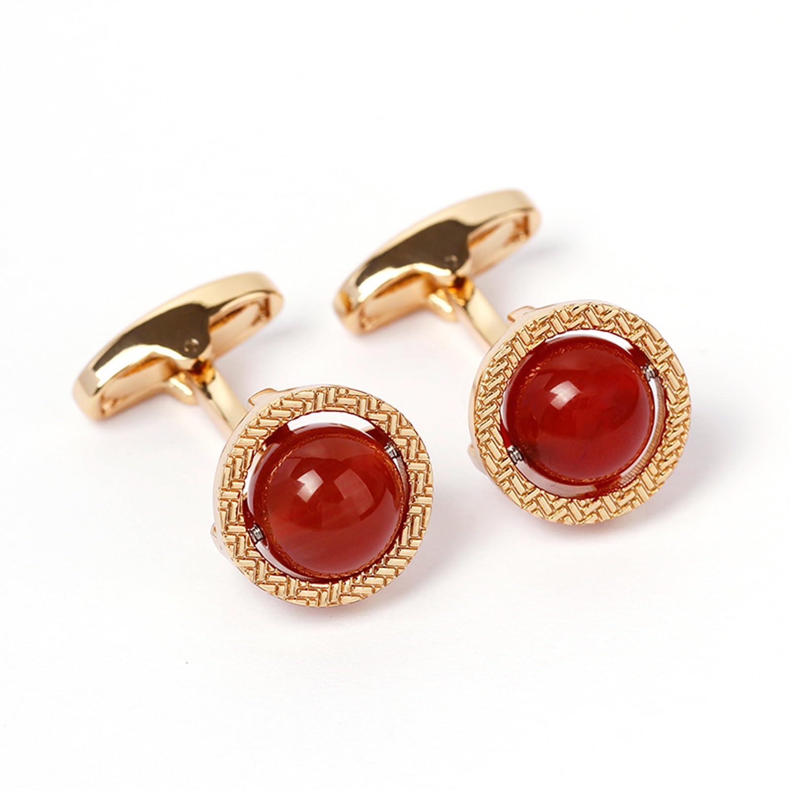 Gemelos de Camisa de Esmoquin clásicos de Oro Rojo para Boda, Novio y Negocios.