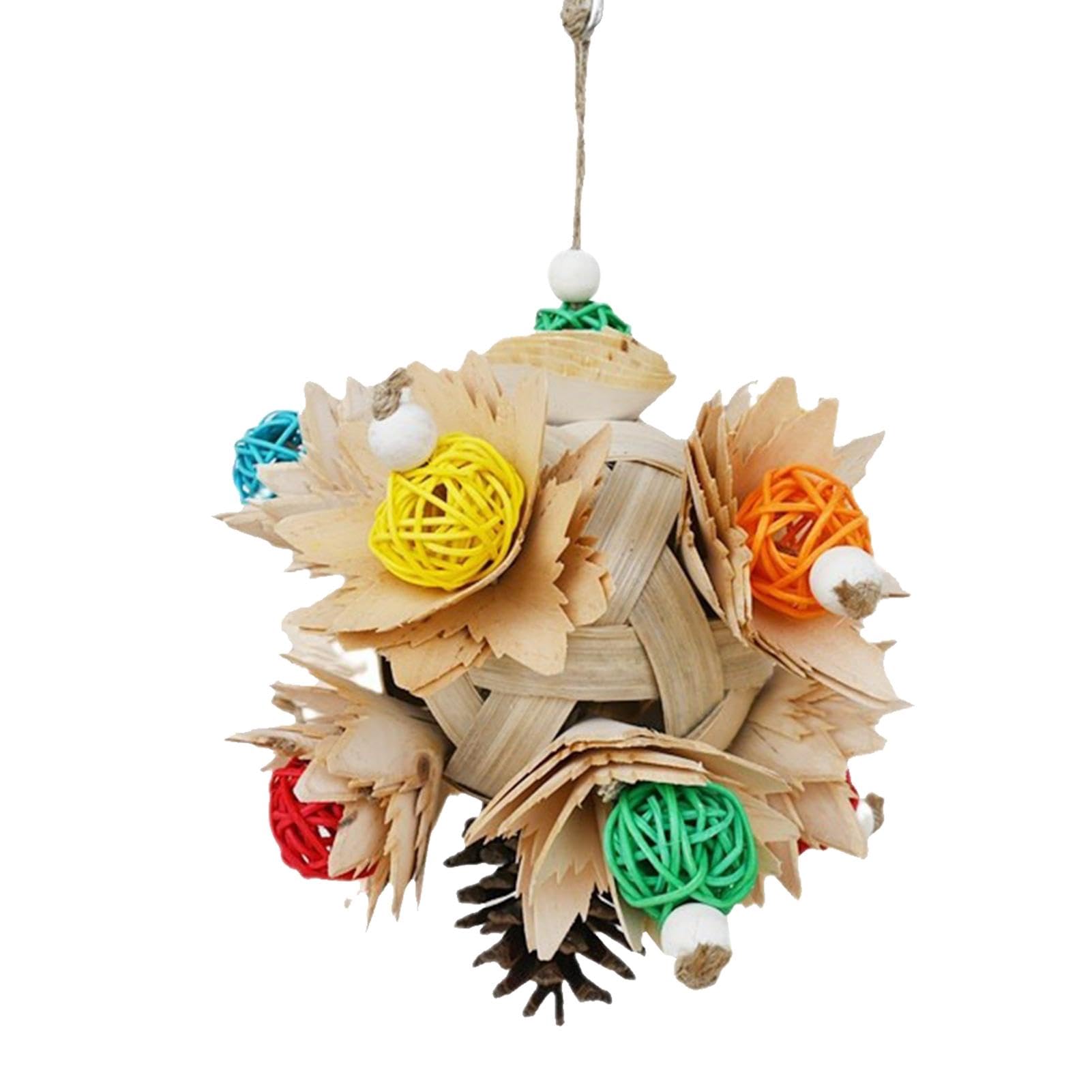 Juguetes para loros – Virutas de madera coloridas, juguetes masticables de cacatúa, juguetes decorativos multifuncionales, adornos de jaula de pájaros con gancho de metal para periquito, pollito,