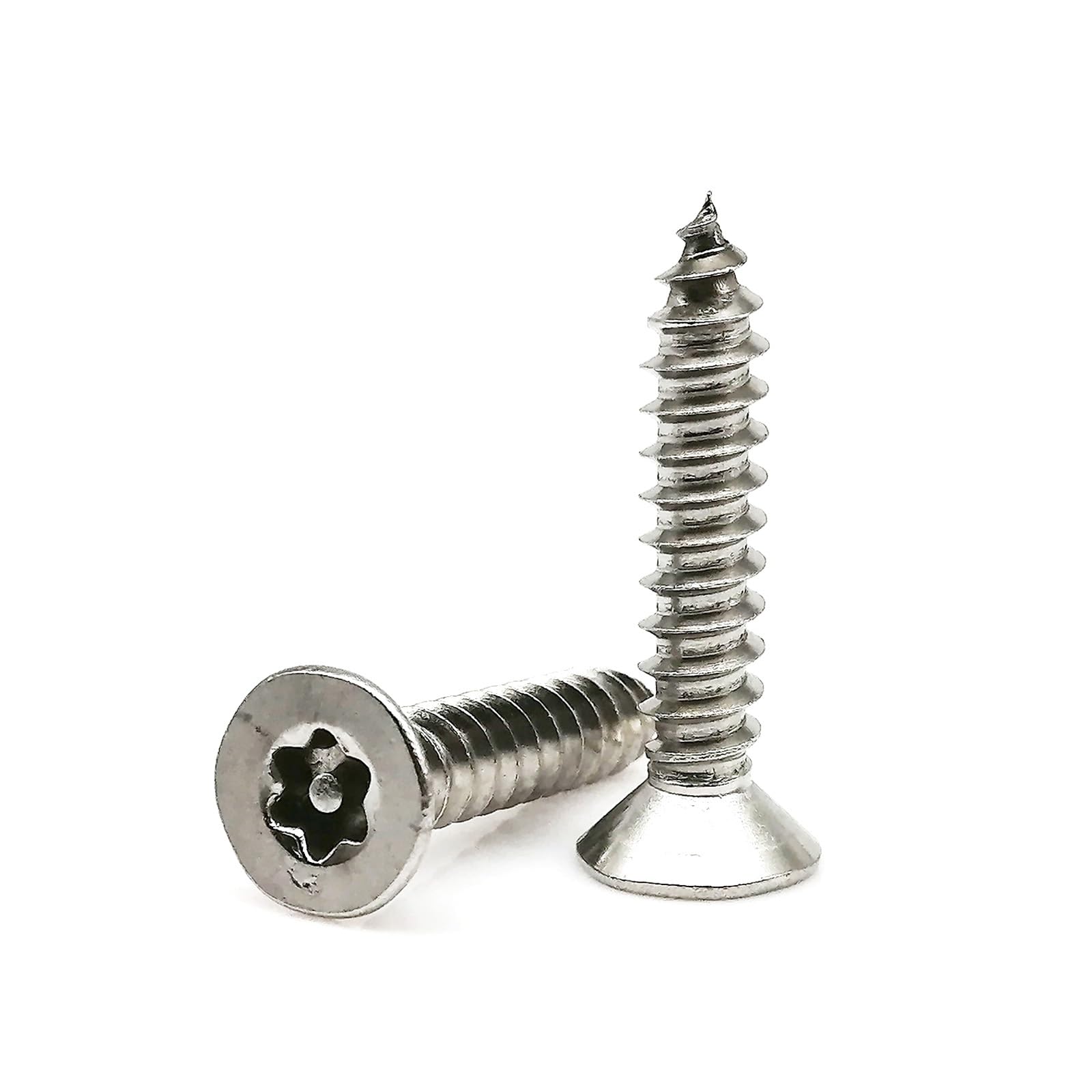 Tornillo autorroscante 10/20 piezas M2 M3 M3.5 M4 M5 304 cabeza avellanada plana Torx de acero inoxidable con pin a prueba de manipulaciones autorroscante para madera (50 mm, 20 piezas M3.5)
