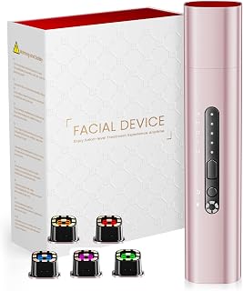 Gesichtsmassagegerät Radiofrequenz 5-in-1, EMS & Lichttherapie, Straffendes Lifting für Gesicht & Hals, Reduziert Falten, ...