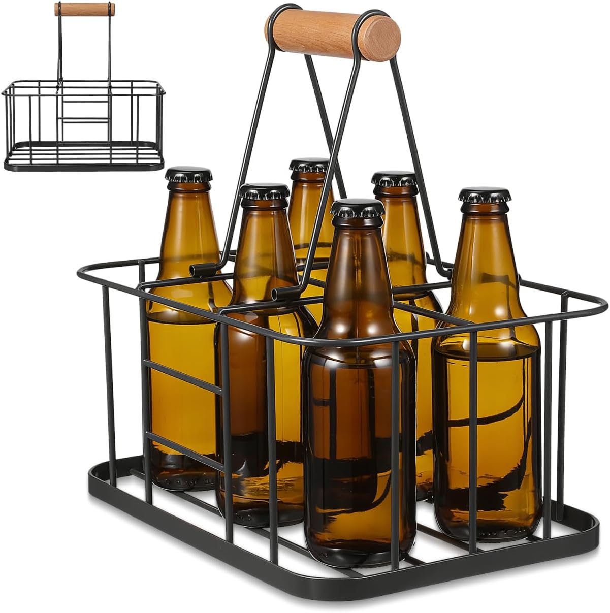 Cabilock Water Bottle Carrier Milk Bottle Holder Wire Metal Doorstep Milk Crate Basket for Farmhouse Kitchen Organizer Holder