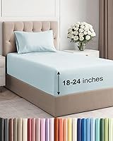 Vista 73 de Juego de sábanas Queen de bolsillo extra profundo, sábanas transpirables y refrescantes de 4 piezas, juego de sábanas de lujo de hotel, ultra suave