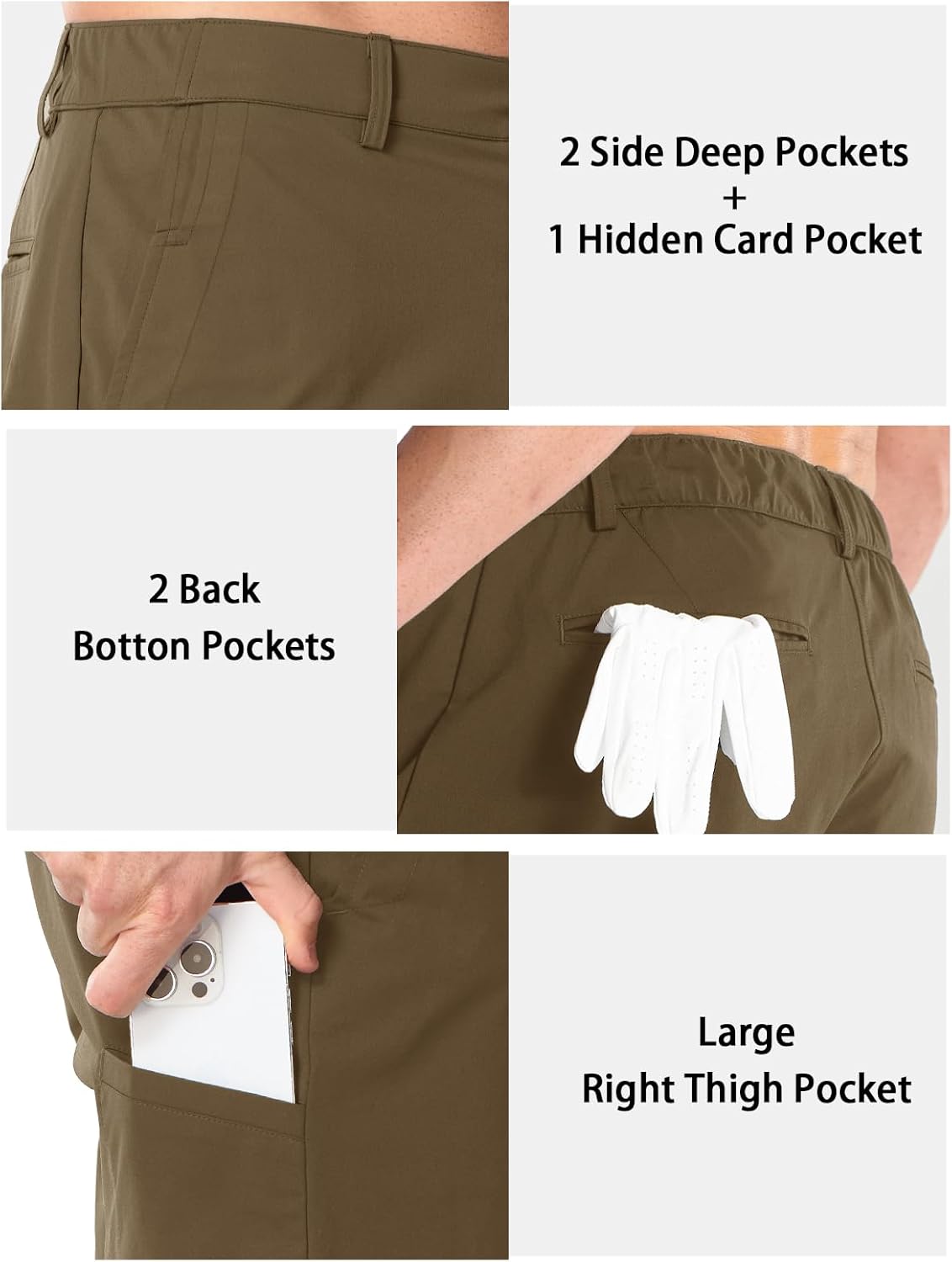 NORTHYARD Men's Golf Shorts 9'' Stretch Work Dress Hybrid Short Lightweight Quick Dry Casual Summer Shorts with 6 Pockets