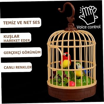 Oyuncak Ku  Ses Ve Hareket Sens rl  Pilli Hareketli  ten Kafeste Ku lar Hediyelik Oyuncak