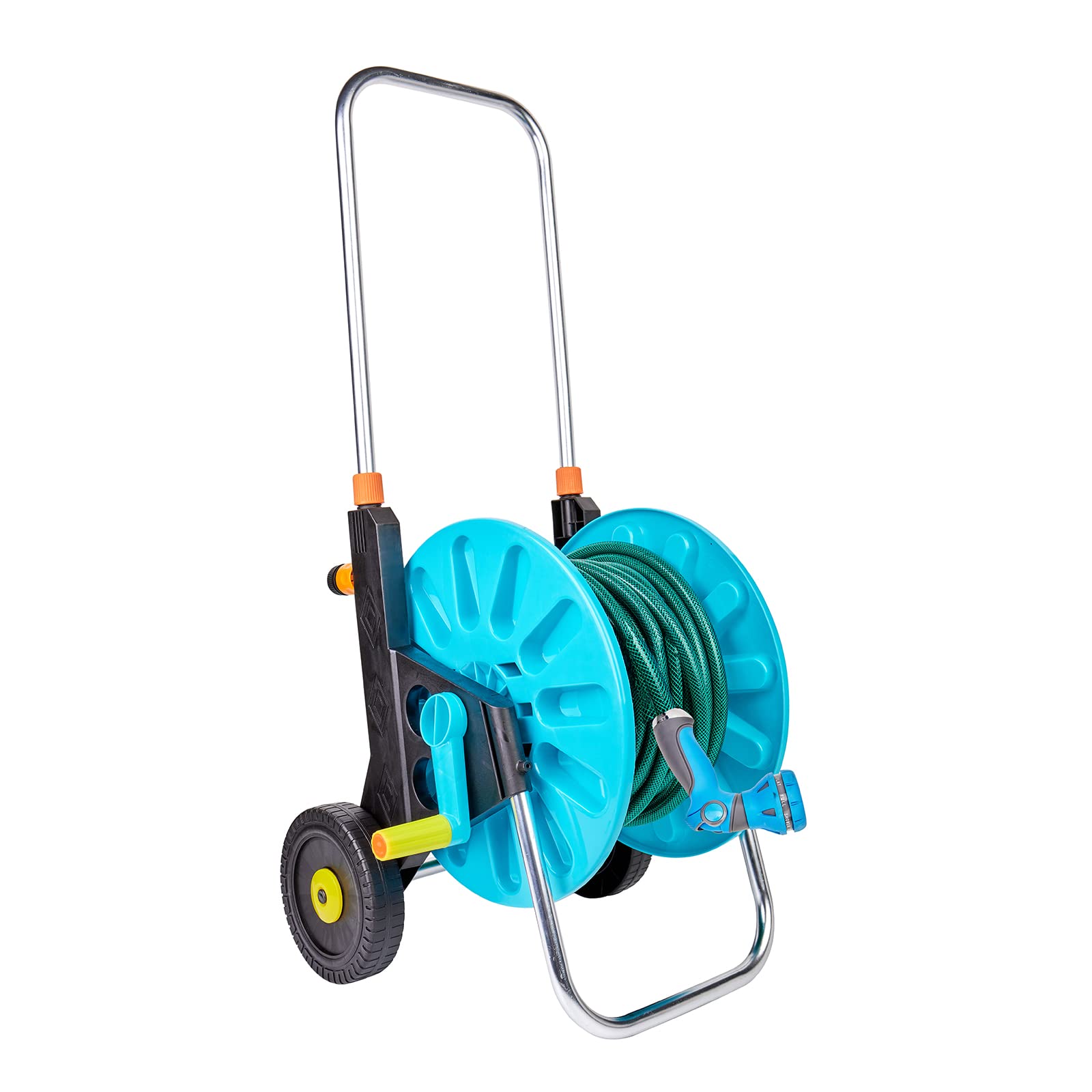 Dévidoir équipé HOMECALL avec tuyau 20m et raccords pour arrosage