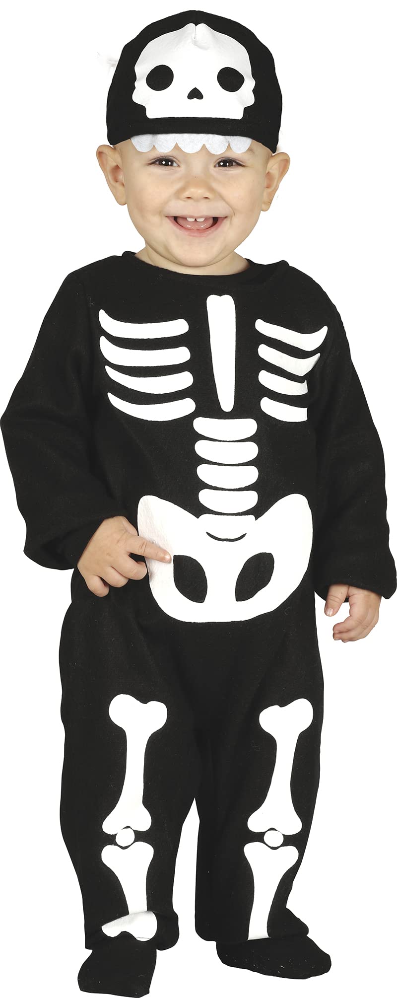 FIESTAS GUIRCA Baby Skeleton Fancy Dress Costume Costume Toddler - Halloween Outfit for Baby - Jumpsuit and Hat - Cute Fancy Dress (12-24 Months) — image 1