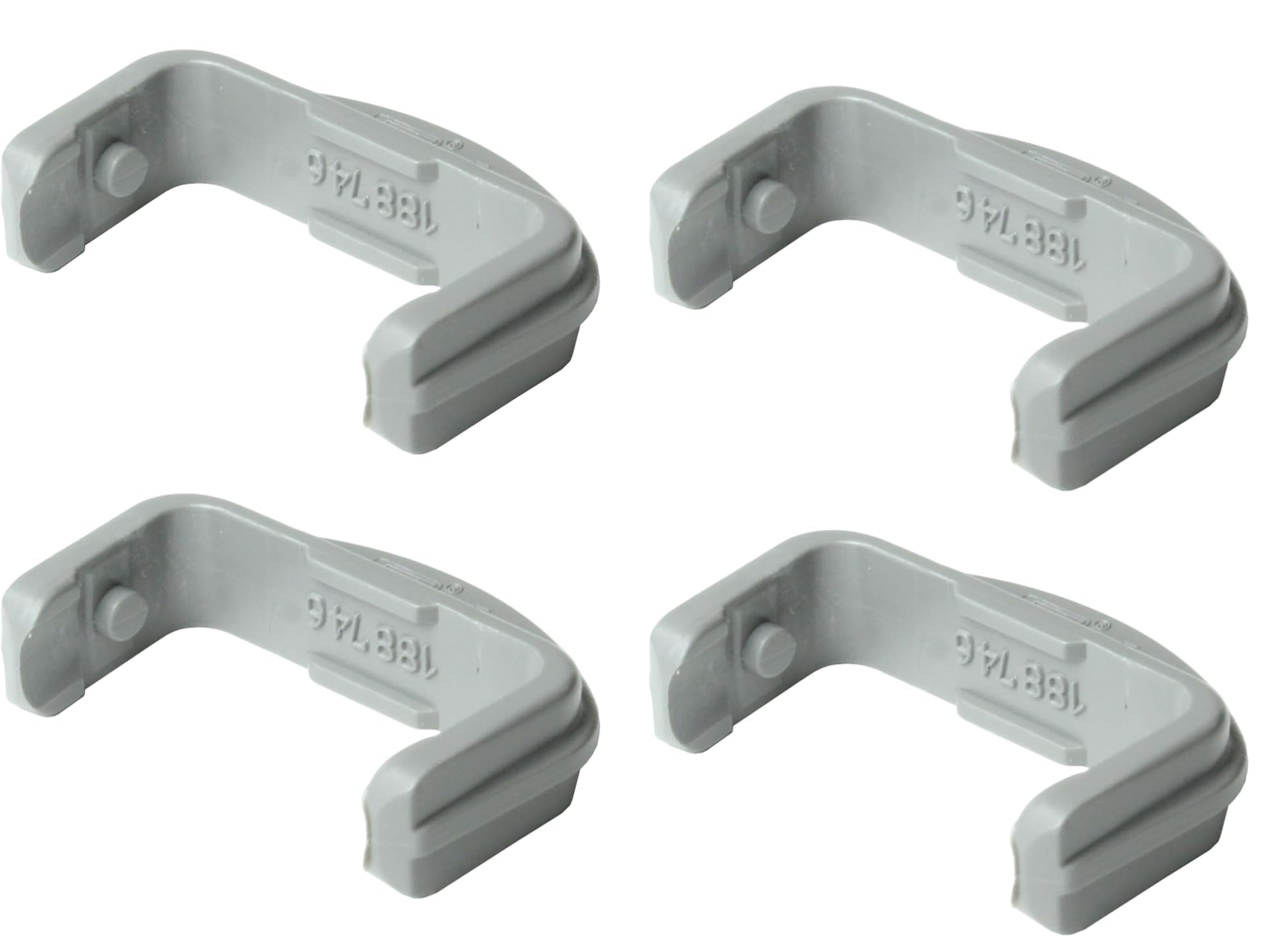 Lot de 4 Butées de Rail Supérieur pour Lave-Vaisselle - Gris