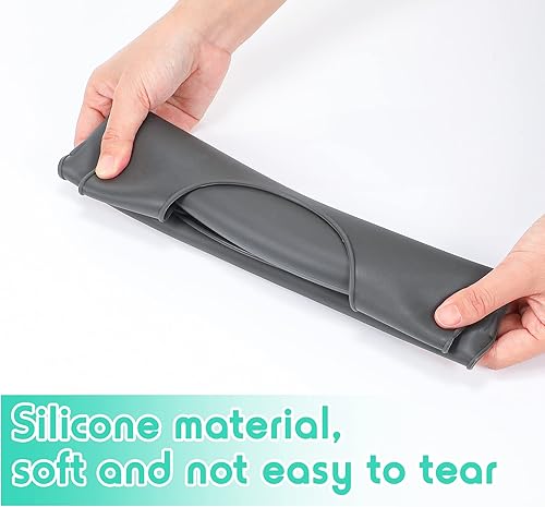 Miniatura 7 de Janmercy 2 baberos para adultos, lavables de silicona para adultos, para hombres y mujeres, protectores de ropa impermeables ajustables con